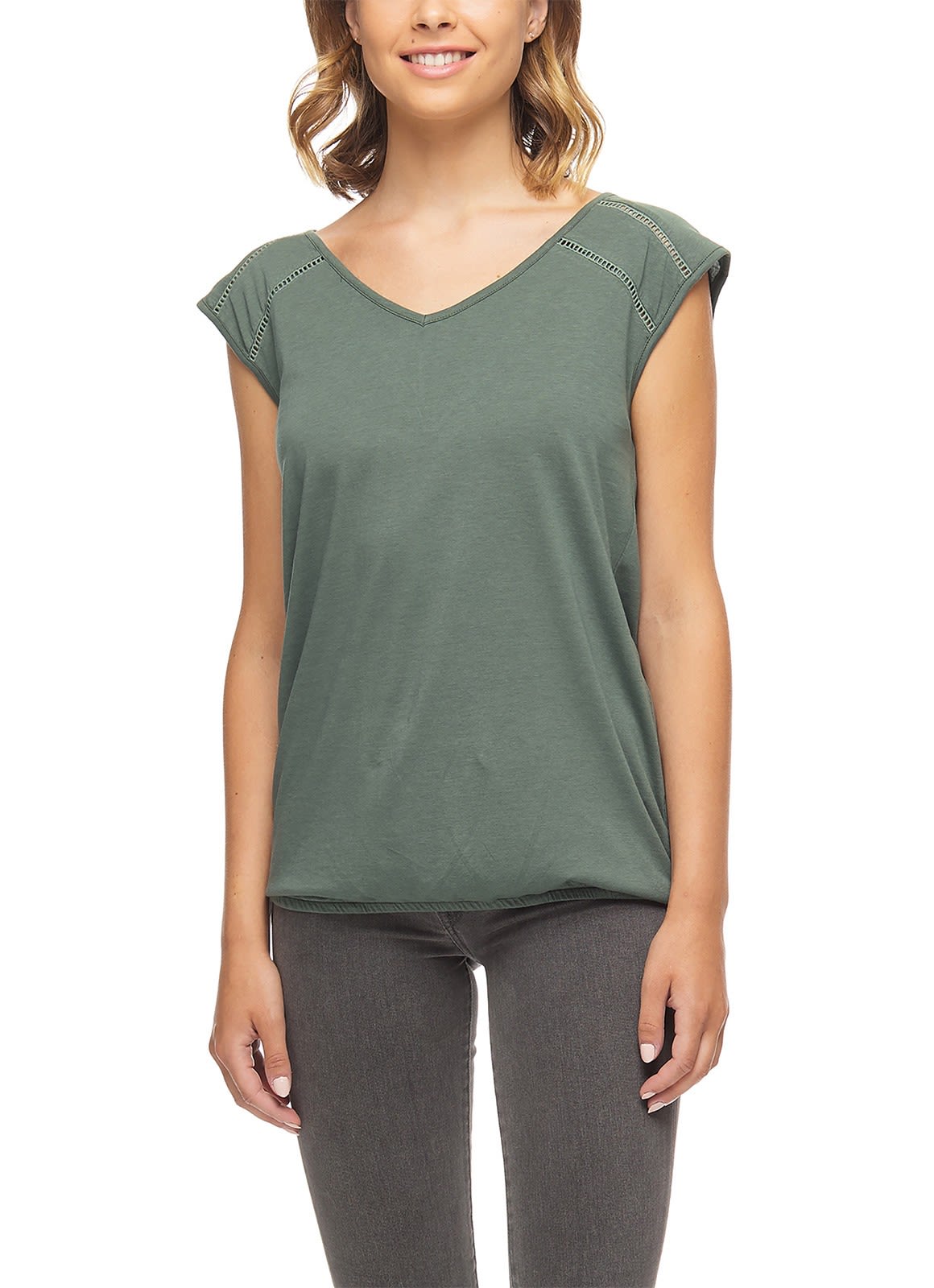 Ragwear Jungie Organic Grn- Female Tops - rmellose Shirts- Grsse XXL - Farbe Olive