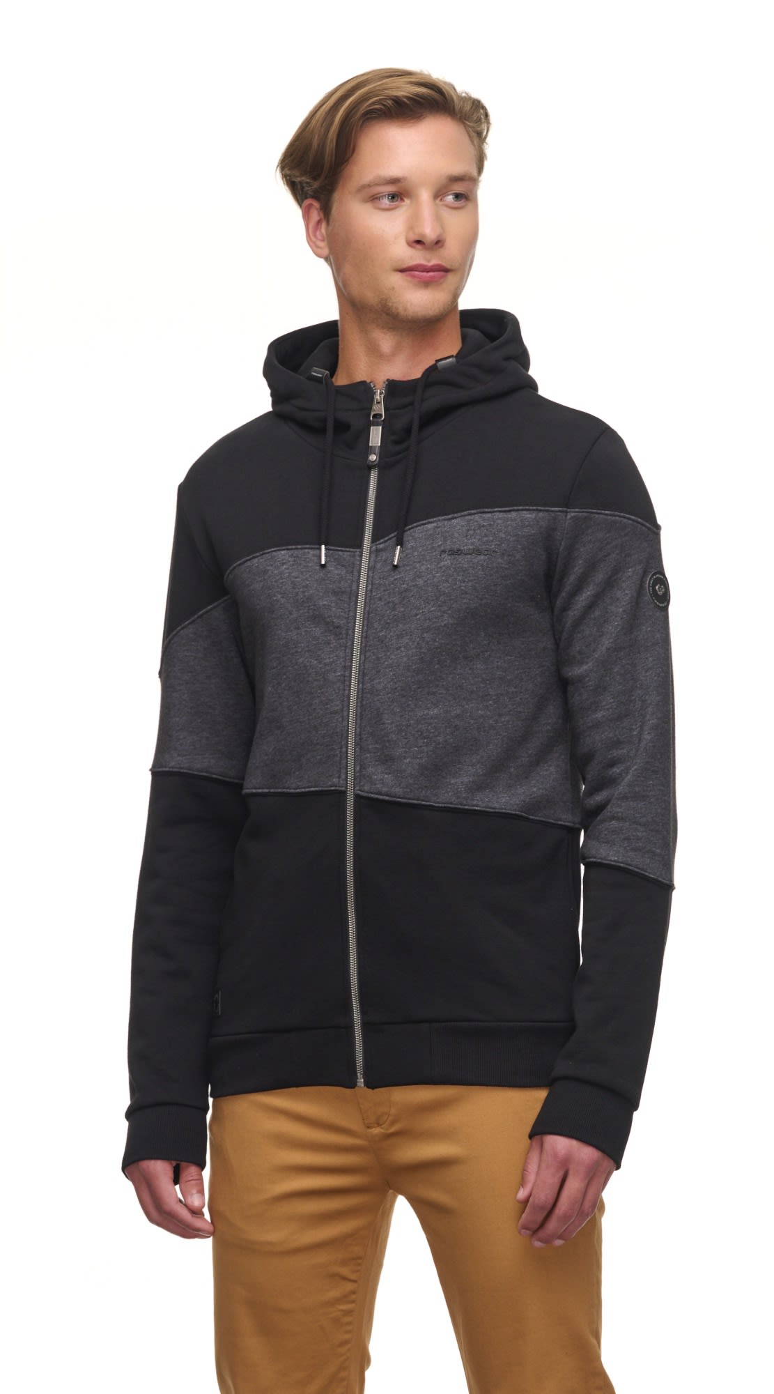 Ragwear Nykos Colorblock - Grau - Schwarz- Male Ponchos und Capes- Grsse S - Farbe Black