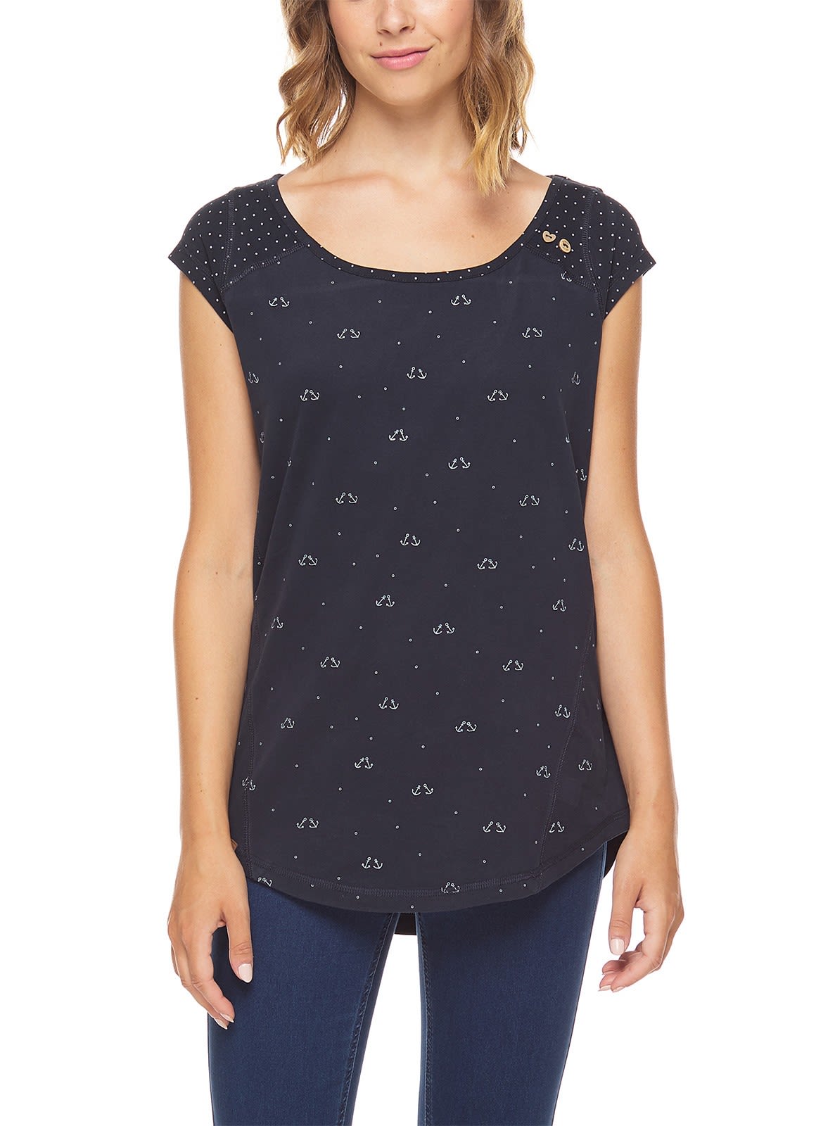 Ragwear Rosanna Blau- Female Kurzarm-Shirts- Grsse S - Farbe Navy