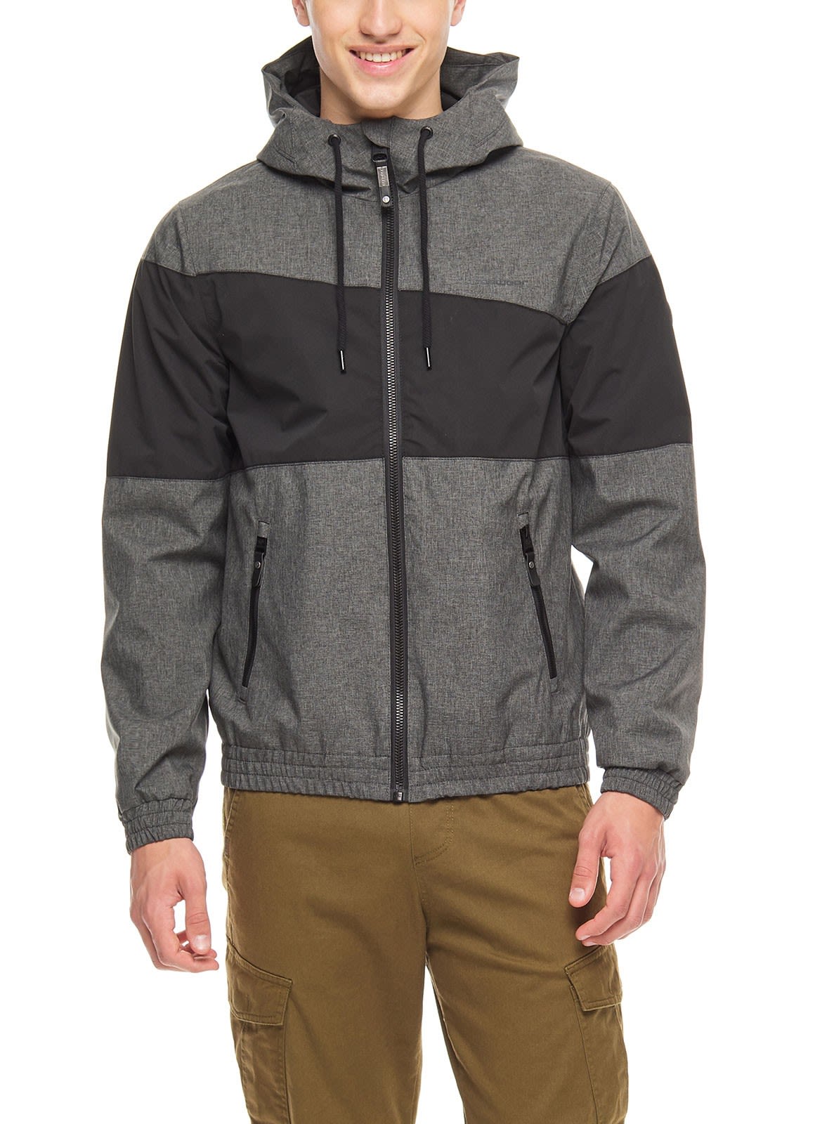 Ragwear Taner Colorblock - Grau - Schwarz- Male Ponchos und Capes- Grsse S - Farbe Black