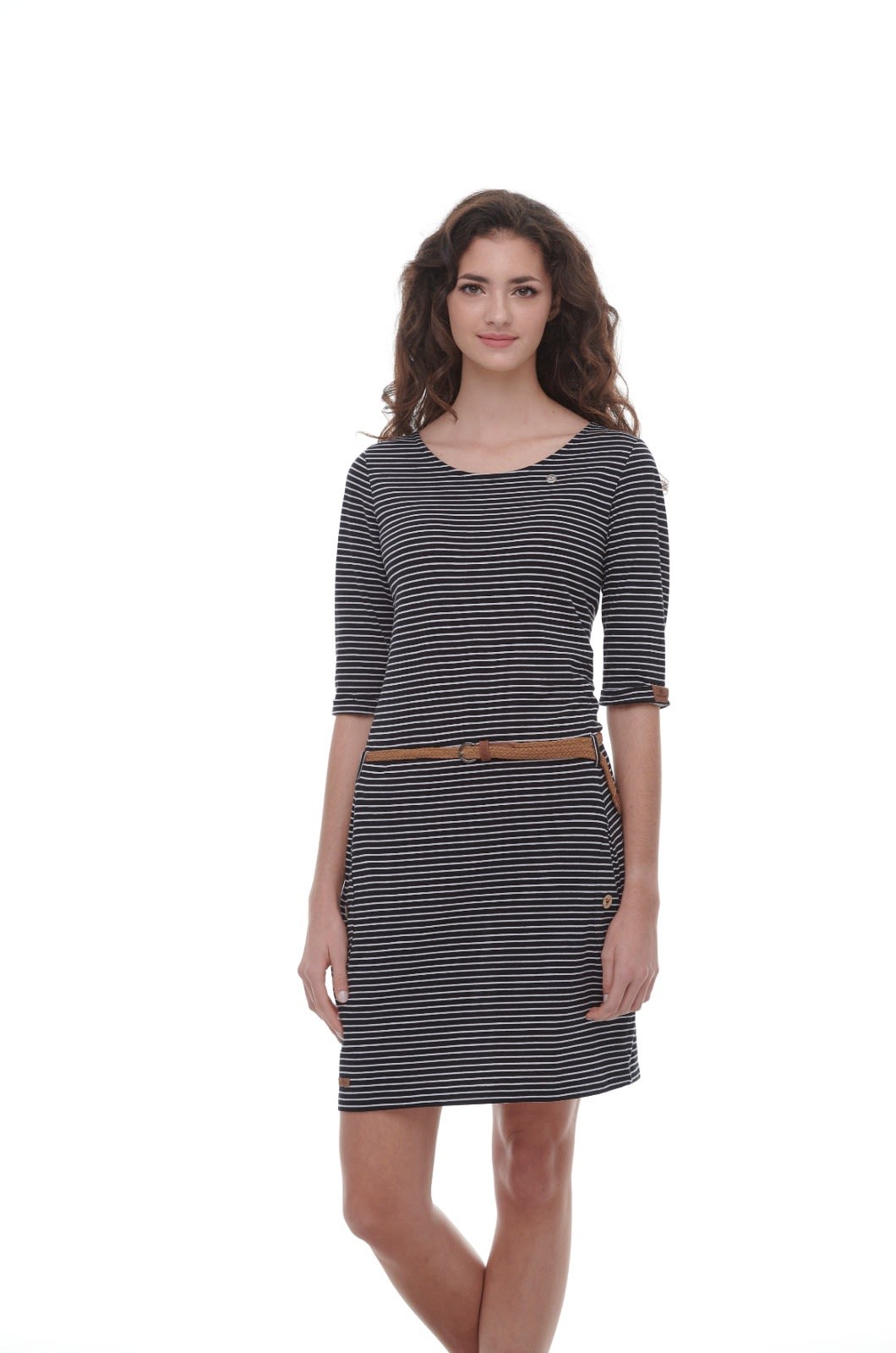 Ragwear Tanya Gestreift - Schwarz- Female Kleider- Grsse XL - Farbe Black