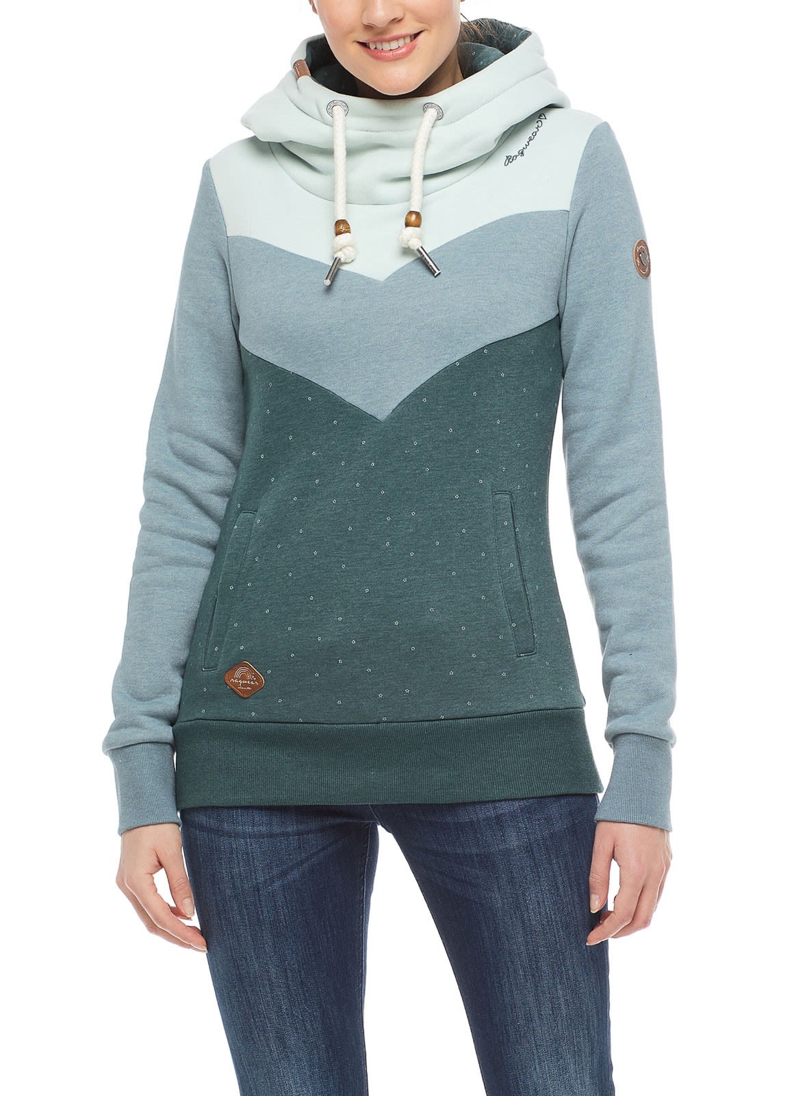 Ragwear Trega (Vorgngermodell) Colorblock - Grn- Female Sweaters und Hoodies- Grsse XS - Farbe Dusty Green