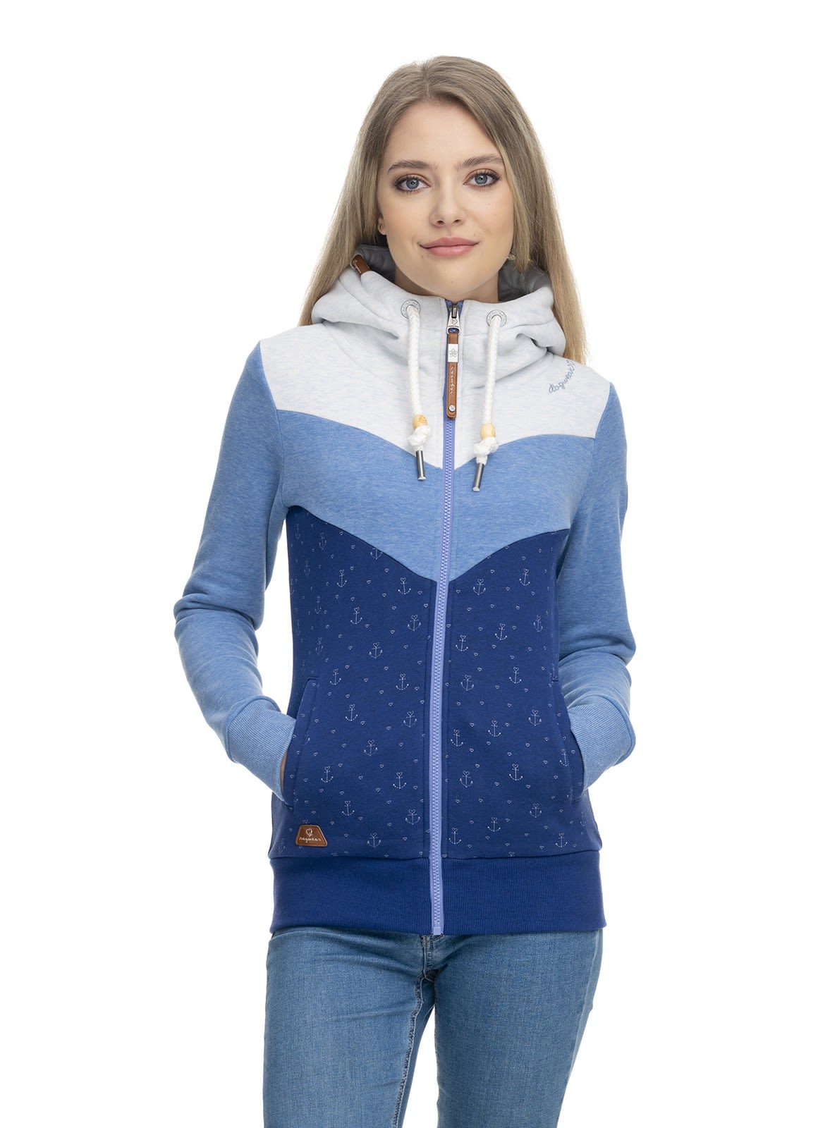 Ragwear Trega Zip Blau- Female Ponchos und Capes- Grsse XS - Farbe Blue