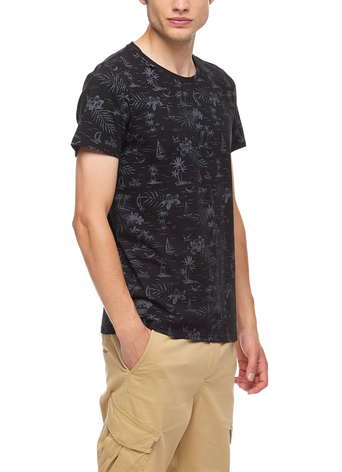Ragwear Wanno Schwarz- Male Kurzarm-Shirts- Grsse S - Farbe Black