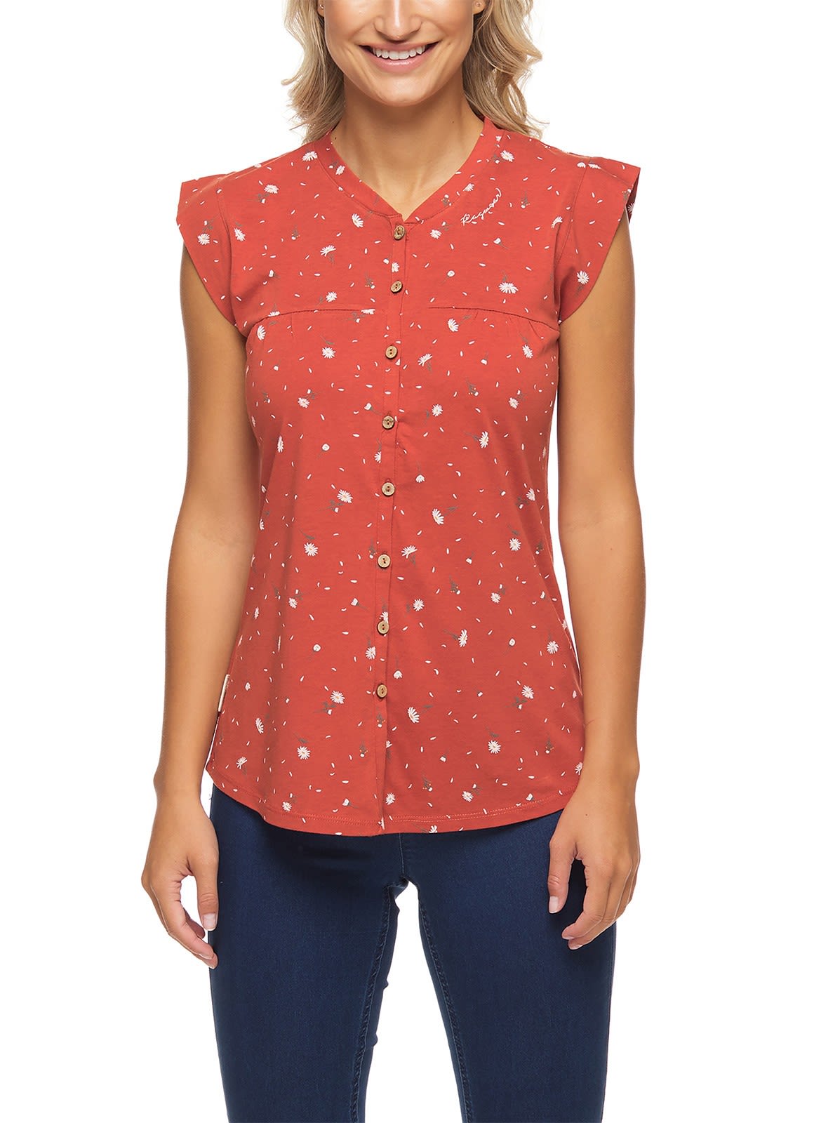 Ragwear Zofka Organic Summer Rot- Female Tops - rmellose Shirts- Grsse XXL - Farbe Terracotta