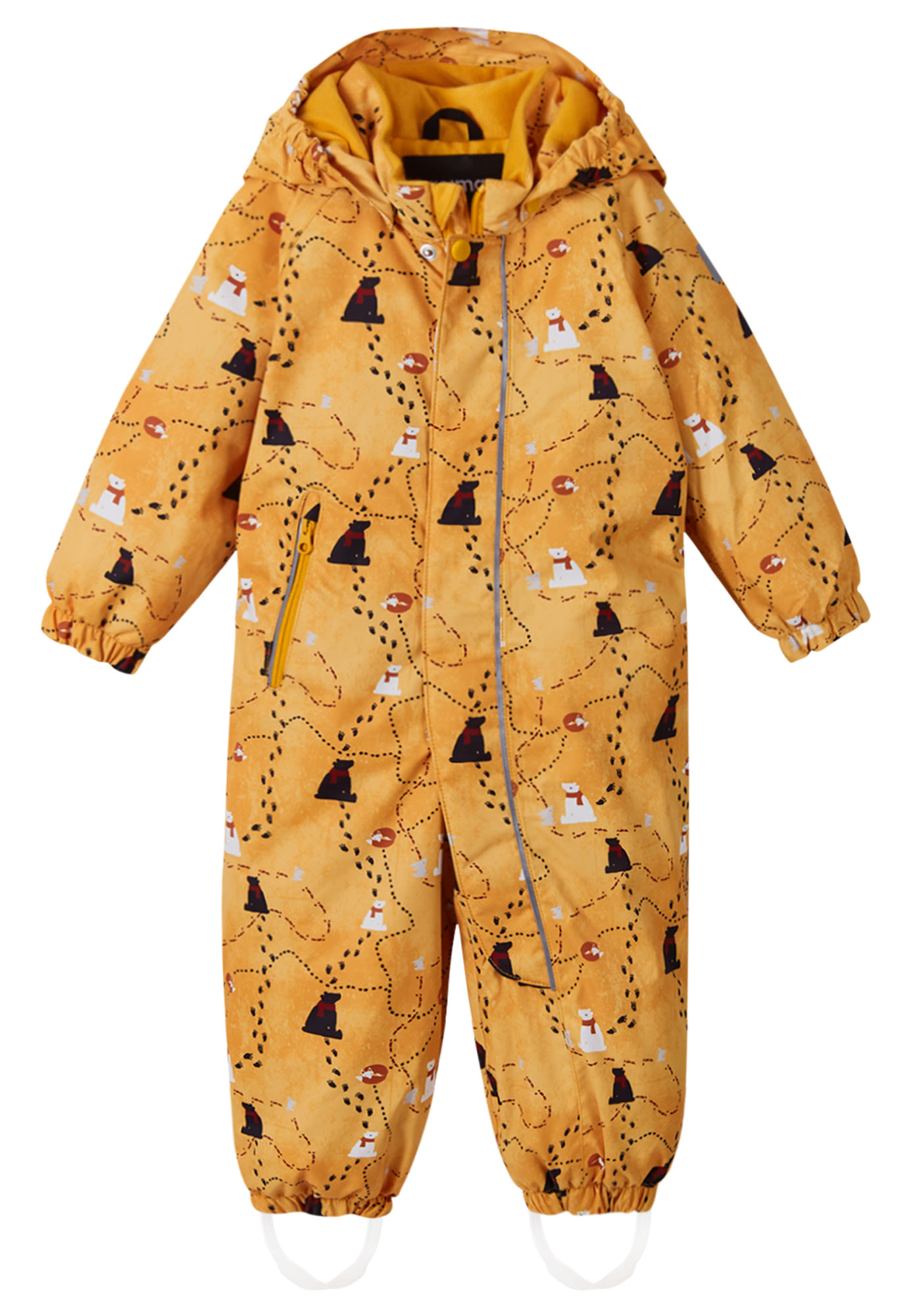 Reima Toddlers Puhuri Winter Overall- Radiant Orange - Bear Print- 86
