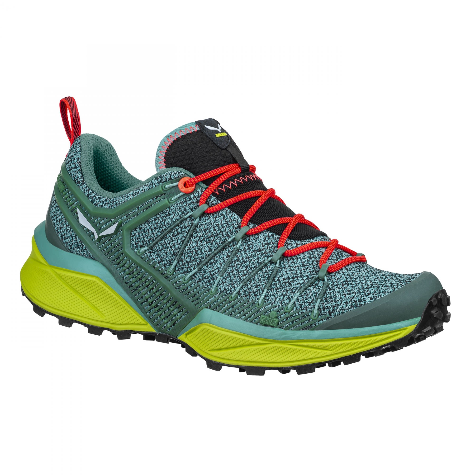 Salewa Dropline Blau- Female Hiking- und Approach-Schuhe- Grsse EU 37 - Farbe Feld Green - Fluo Coral