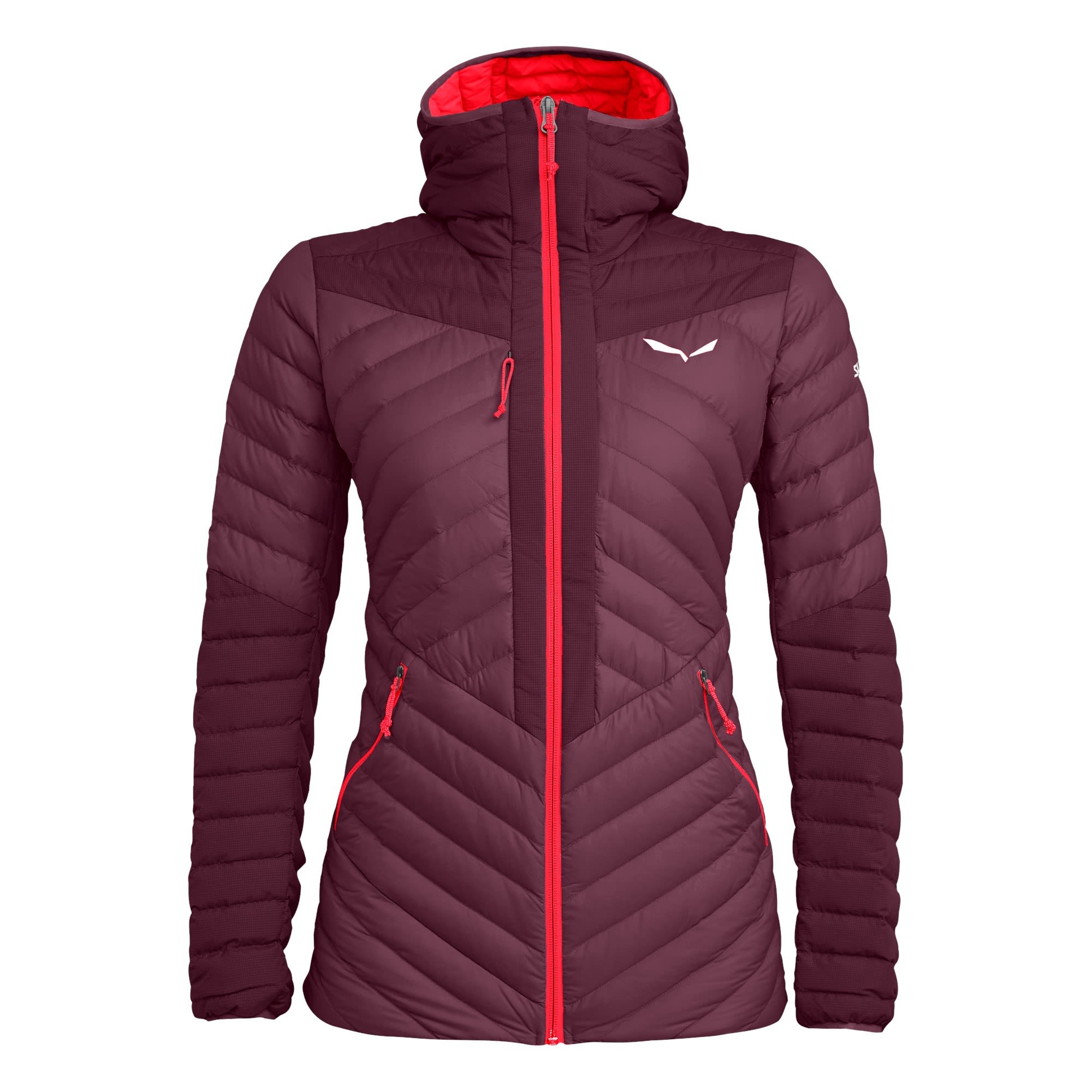 Salewa Ortles Light 2 Down Hooded Jacket Rot- Female Daunen Isolationsjacken- Grsse 34 - Farbe Rhodo Red