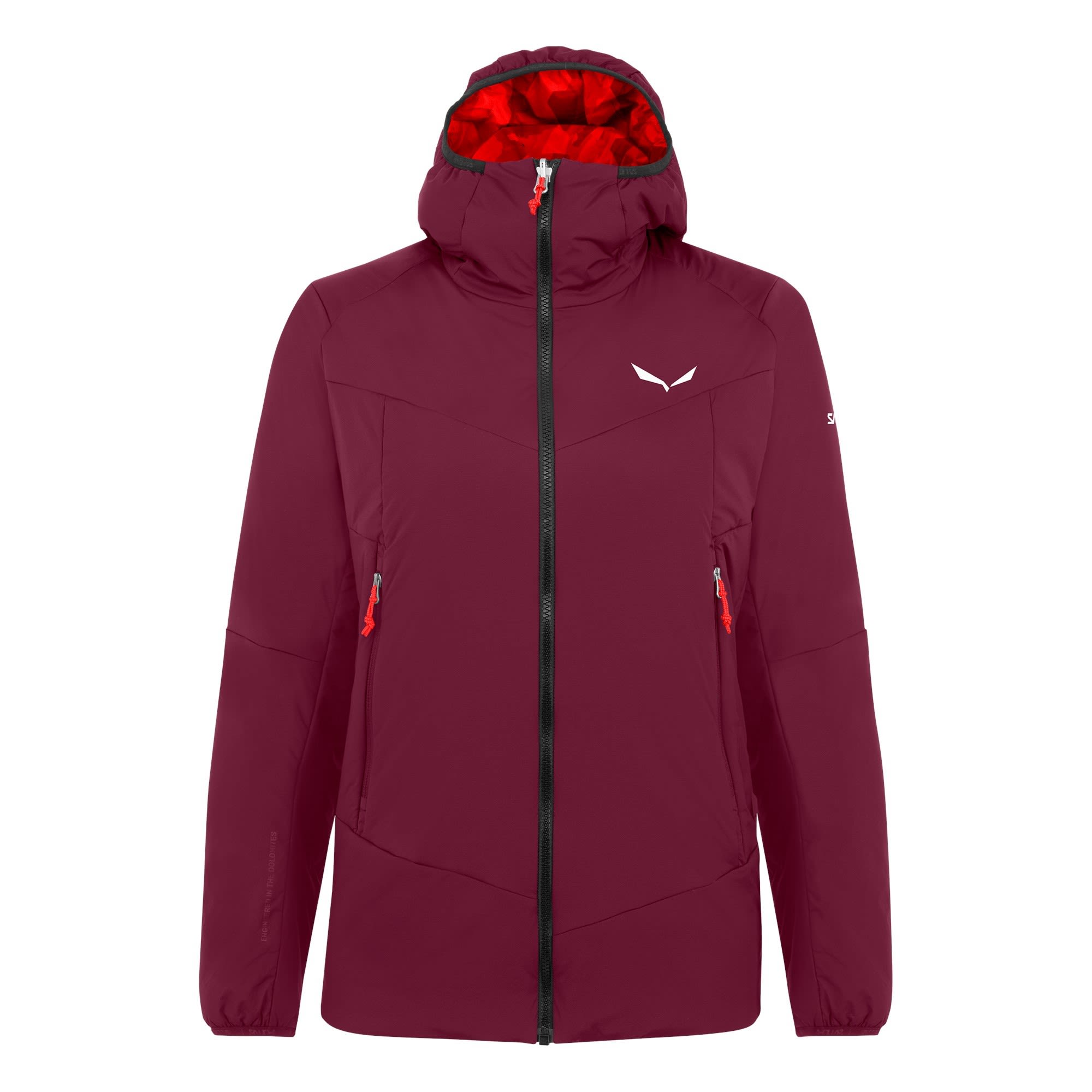 Salewa Ortles Tirolwool Stretch Hooded Jacket Rot- Female Winterjacken- Grsse 40 - Farbe Rhodo Red