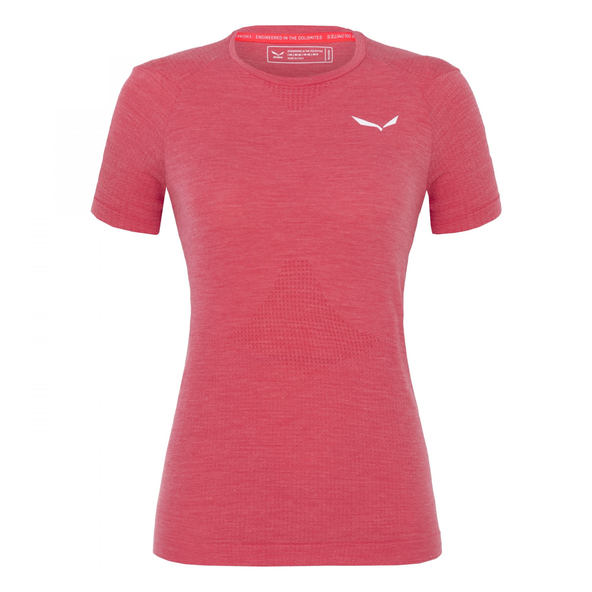 Salewa Pedroc AMr Seamless T-Shirt Pink- Female Merino T-Shirts- Grsse 34 - Farbe Calypso Coral