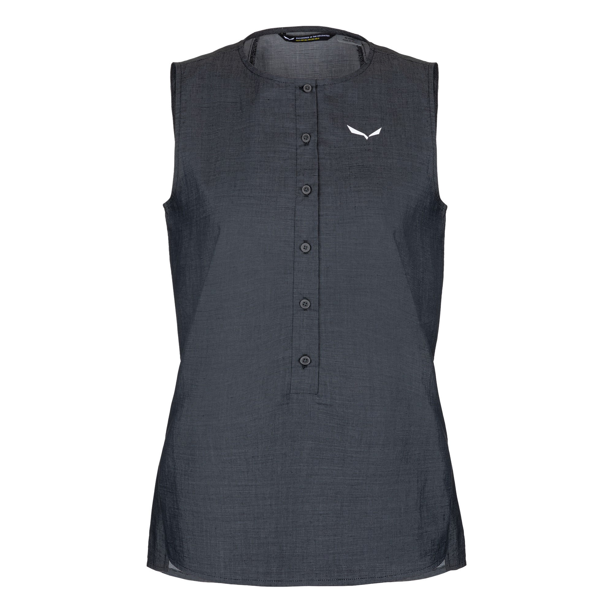 Salewa Puez Hemp Tunica Schwarz- Female Kurzarm-Shirts- Grsse 34 - Farbe Black Out