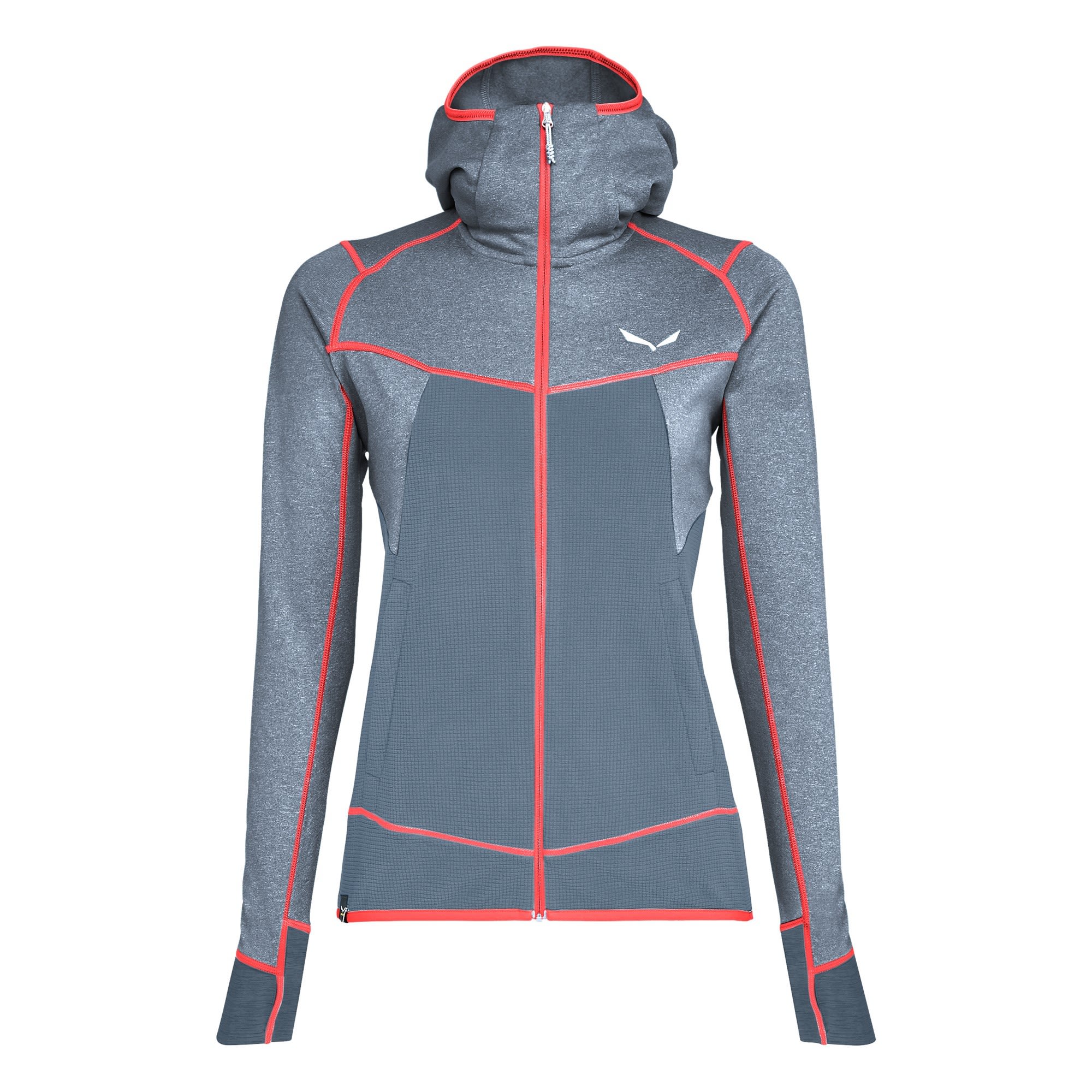Salewa Puez Hybrid Polarlite Full-Zip Colorblock - Blau- Female Anoraks- Grsse 34 - Farbe Ombre Blue Melange