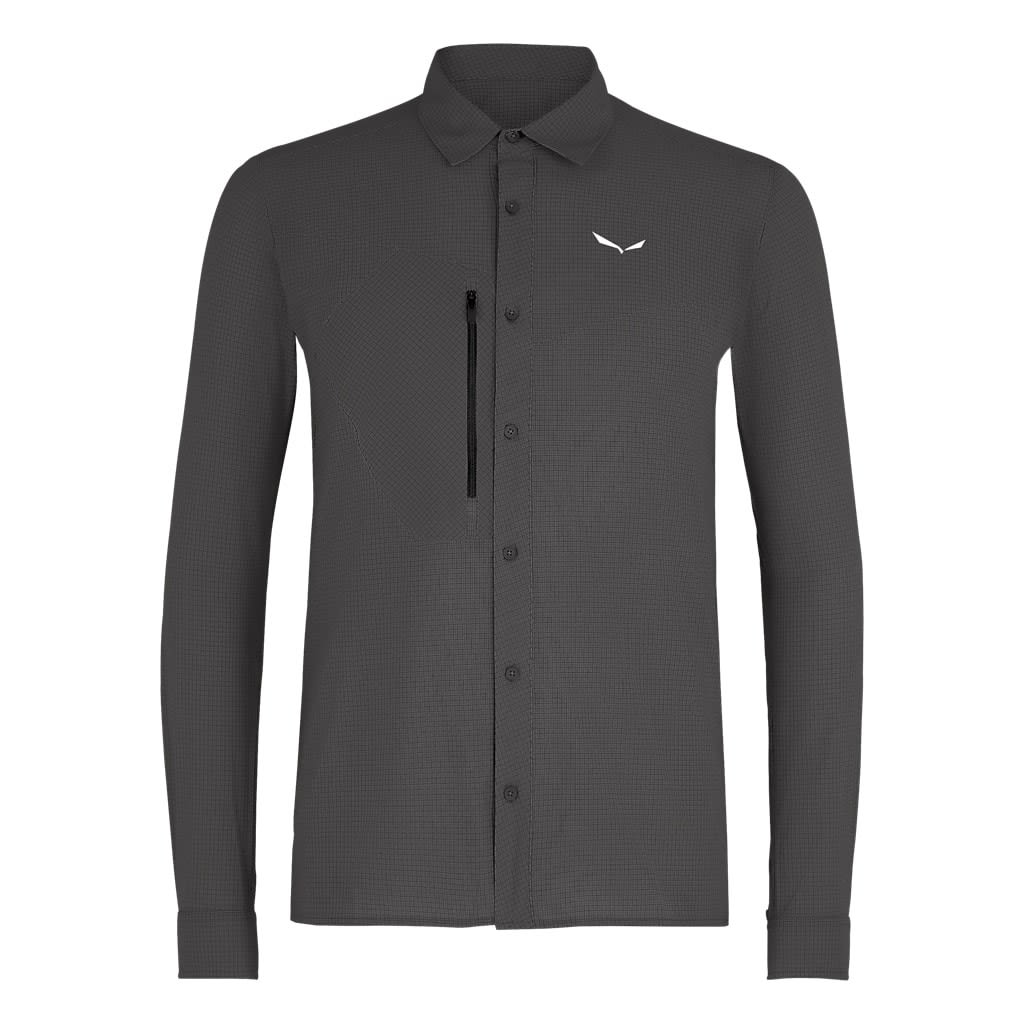 Salewa Puez Minicheck 2 Dry L-S Shirt Kariert - Grau- Male Hemden- Grsse S - Farbe Onyx
