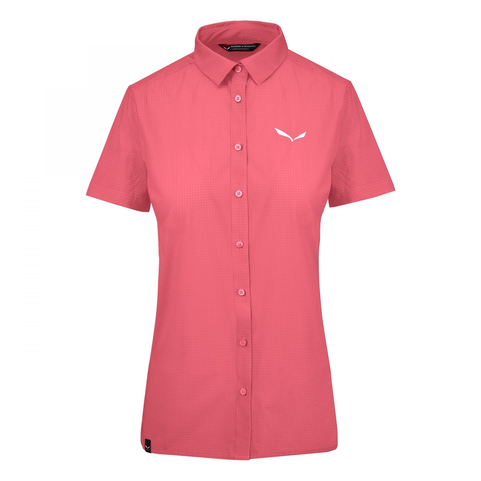 Salewa Puez Minicheck2 Dry S-S SRT Pink- Female Hemden- Grsse 36 - Farbe Calypso Coral