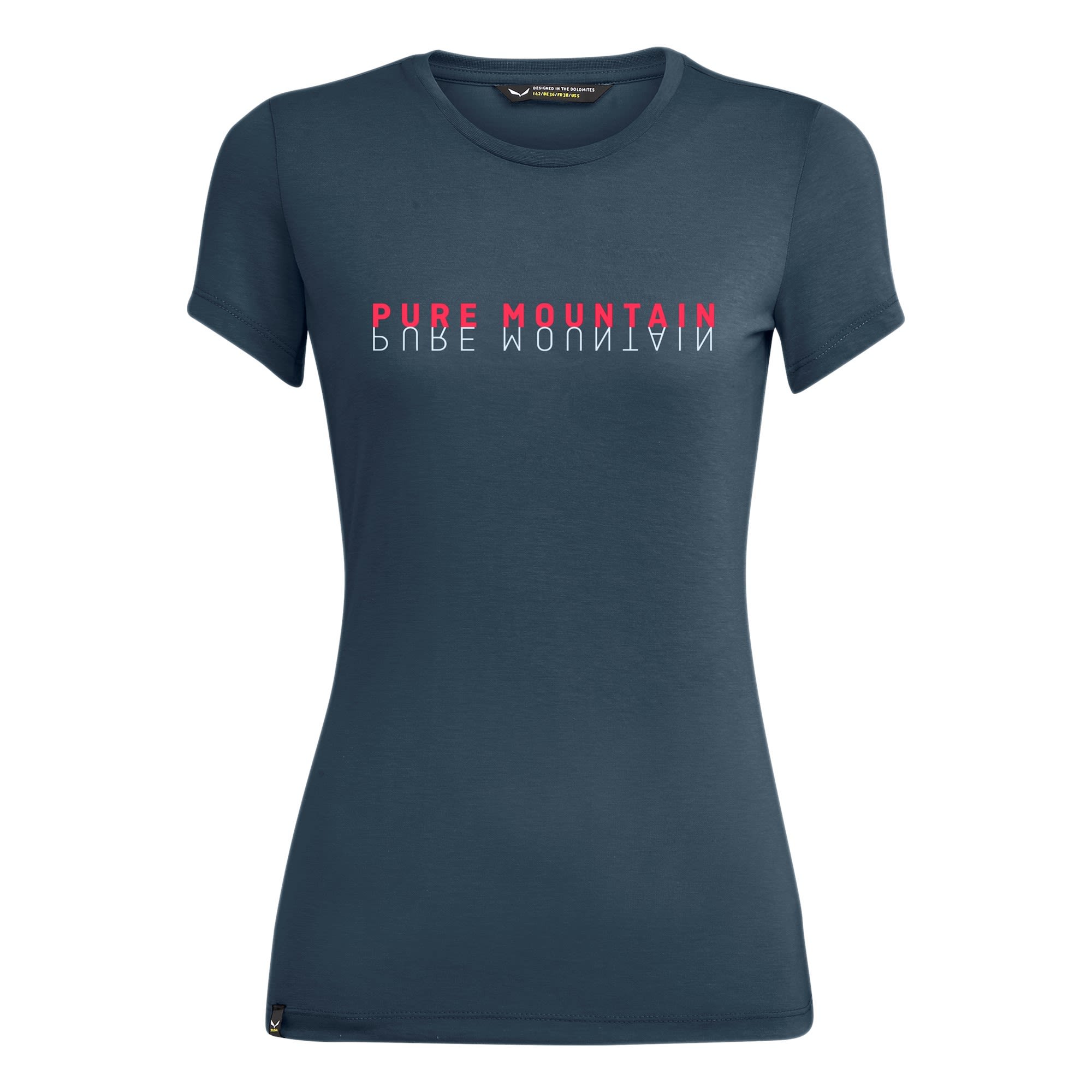 Salewa Pure Mountain Dry S-S Tee Blau- Female T-Shirts- Grsse 36 - Farbe Premium Navy Melange