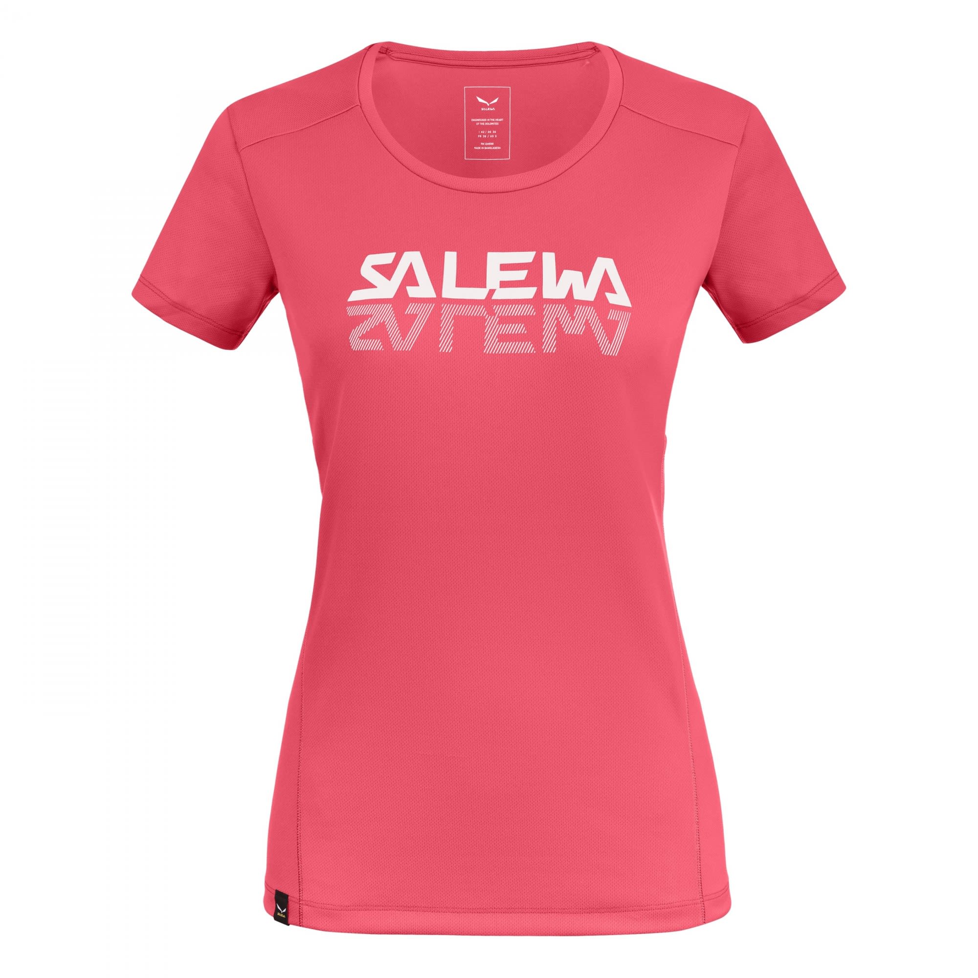 Salewa Sporty Graphic Dry S-S Tee Pink- Female T-Shirts- Grsse 38 - Farbe Calypso Coral