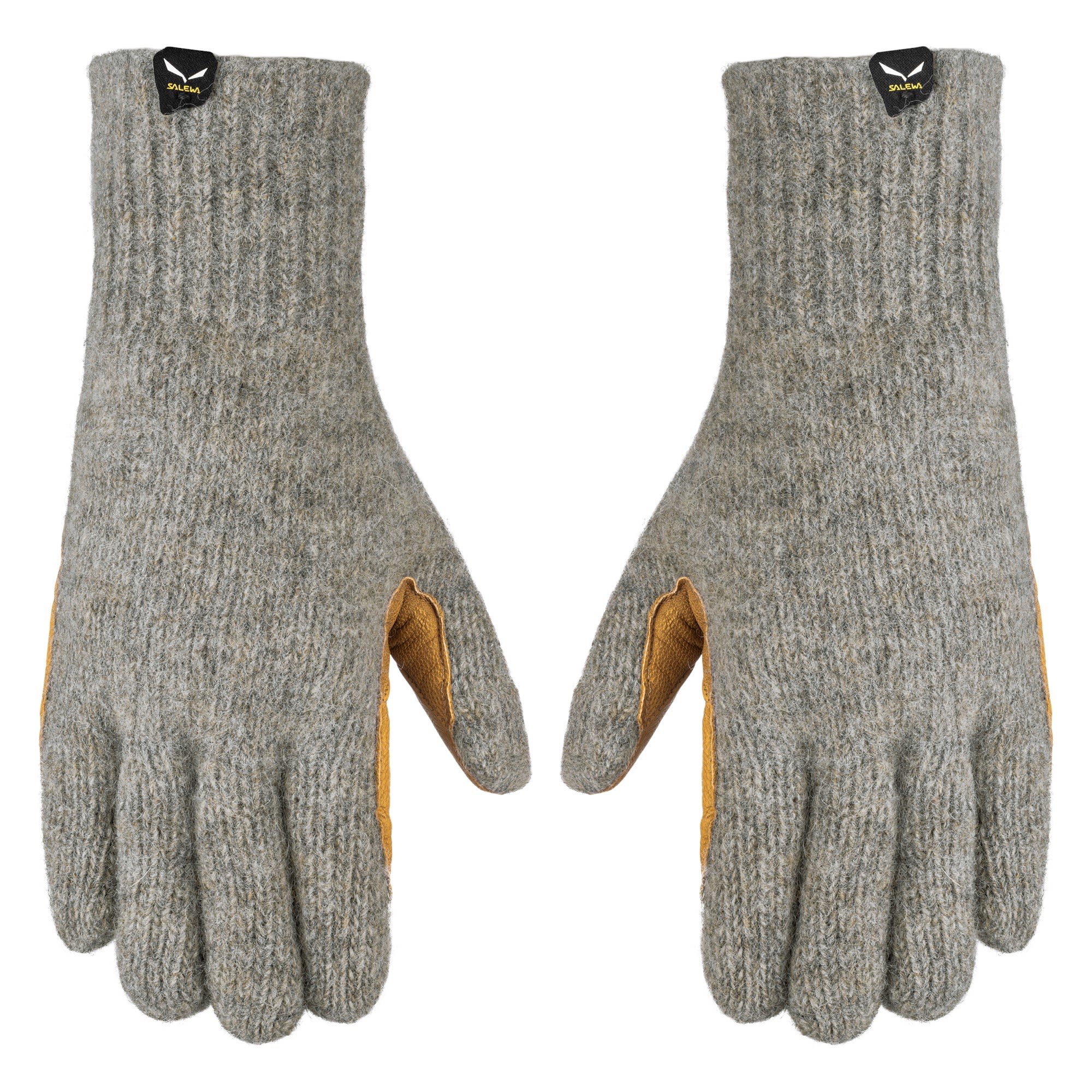 Salewa Walk Wool Leather Gloves Grau- Fingerhandschuhe- Grsse S - Farbe Grey - Tan