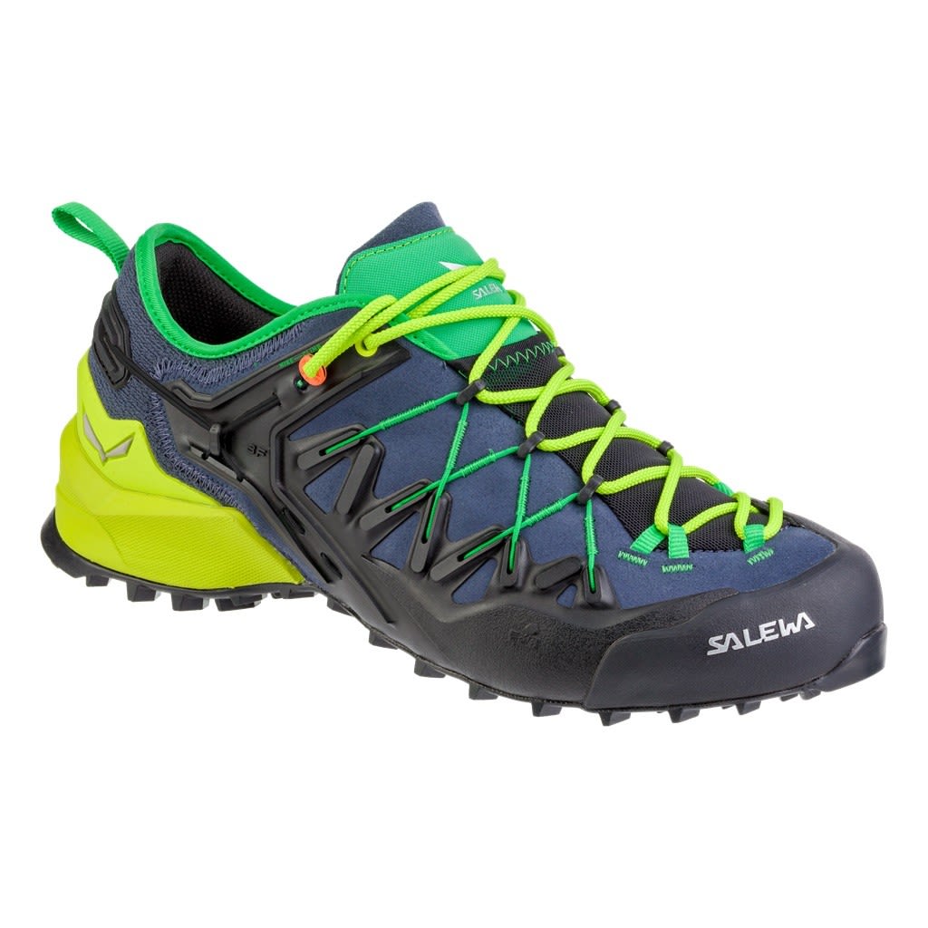 Salewa Wildfire Edge Blau - Grn- Male Hiking- und Approach-Schuhe- Grsse EU 41 - Farbe Ombre Blue - Fluo Yellow