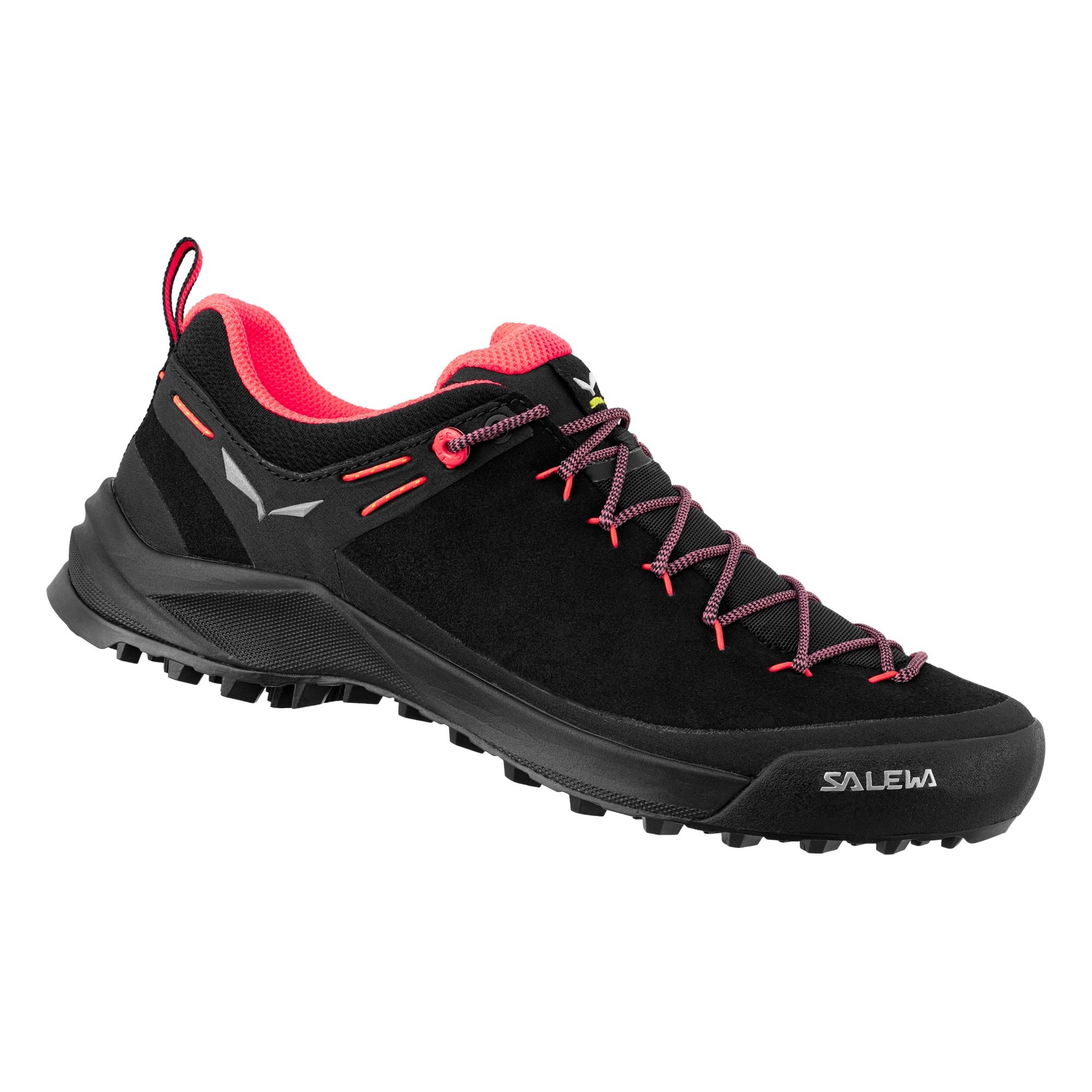 Salewa Wildfire Leather Schwarz- Female Hiking- und Approach-Schuhe- Grsse EU 37 - Farbe Black - Fluo Coral