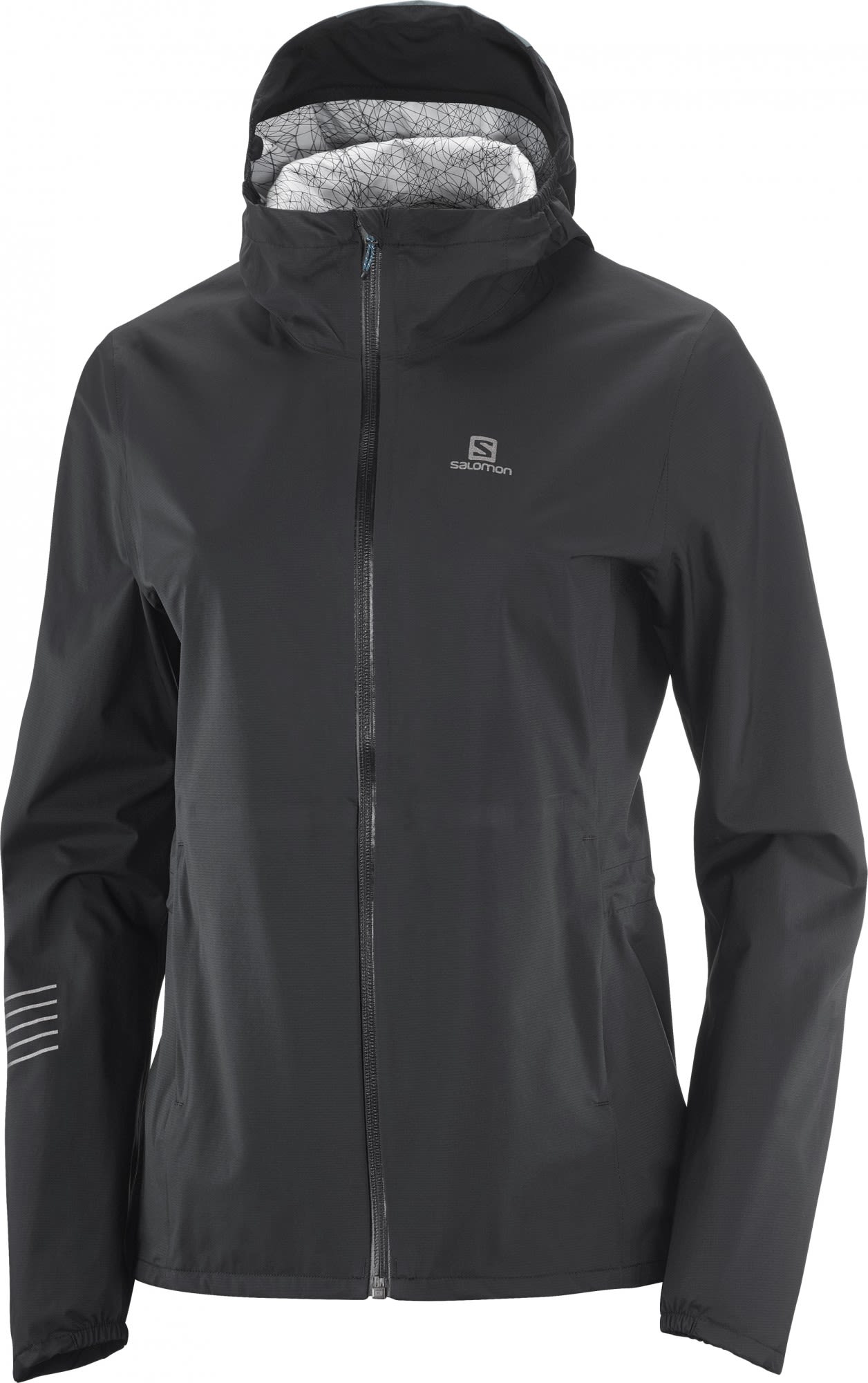 Salomon Bonatti Waterproof Jacket Schwarz- Female Regenjacken und Hardshells- Grsse XS - Farbe Black - Mallard Blue
