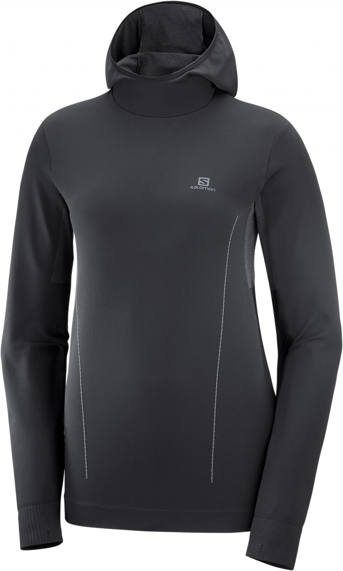 Salomon Comet Seamless Hoody Schwarz- Female Sweaters und Hoodies- Grsse S - Farbe Black - Ebony