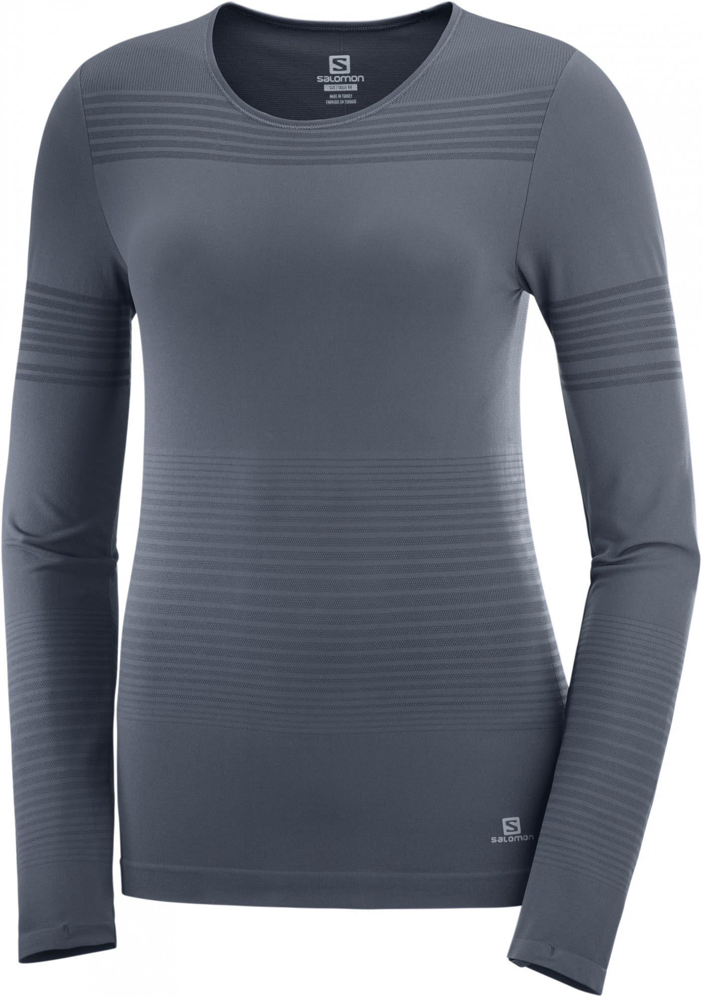 Salomon Elevate Move ON Long-Sleeve Tee Grau- Female Langarm-Shirts- Grsse S - Farbe Ebony