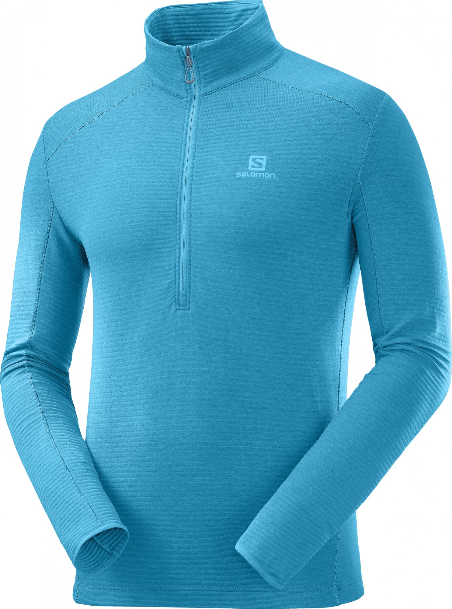 Salomon Outline HZ Mid Blau- Male Langarm-Shirts- Grsse XL - Farbe Mallard Blue
