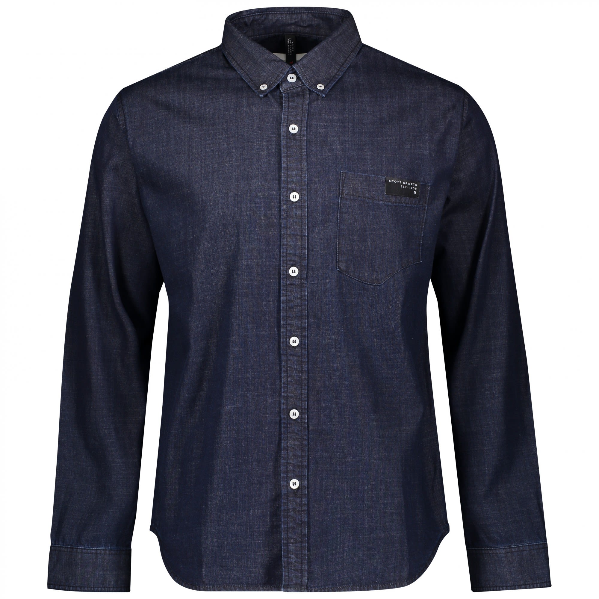 Scott 10 Casual L-Sl Shirt Blau- Male Langarm-Hemden- Grsse L - Farbe Denim Blue