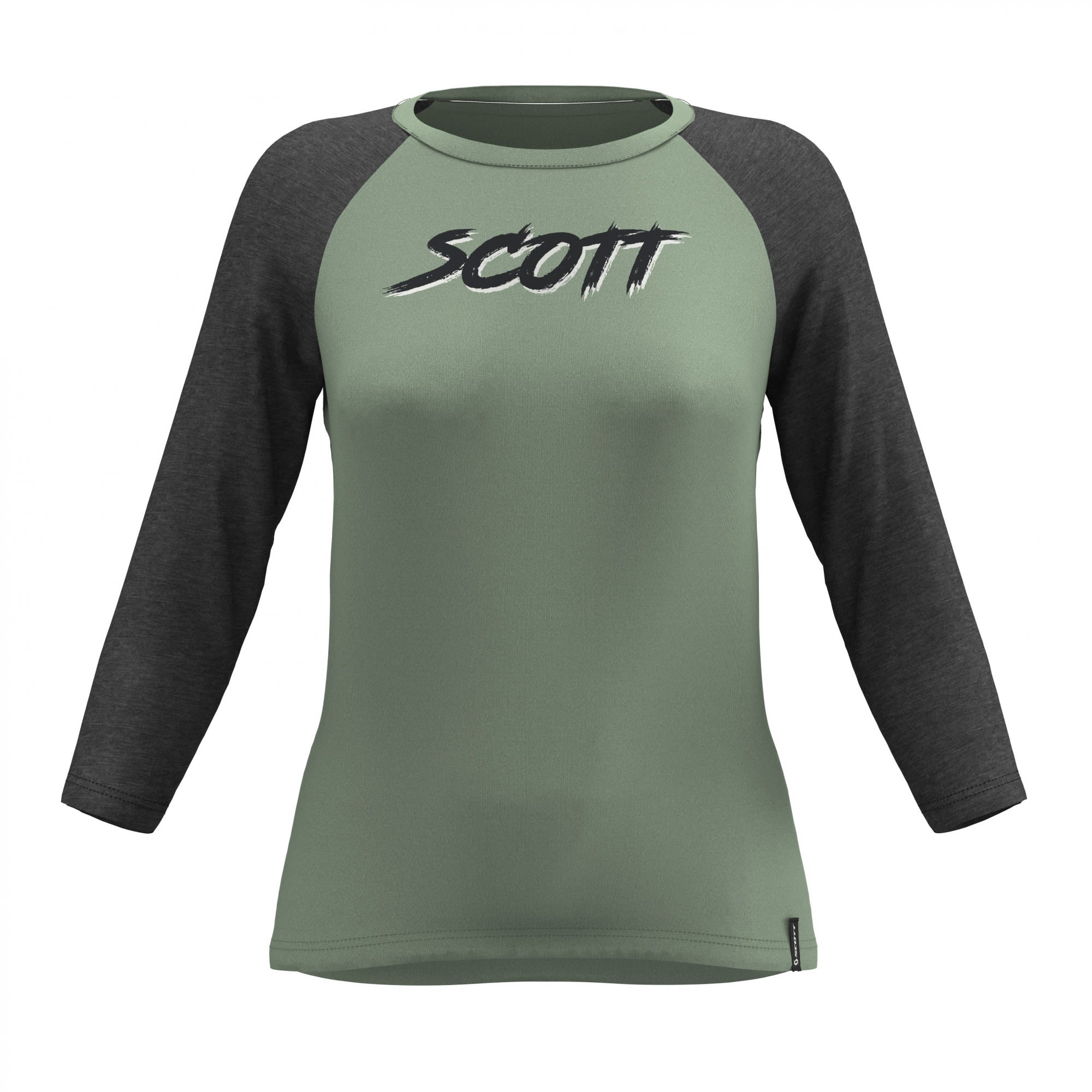 Scott 10 Casual Slub 3-4 L-Sl Tee Colorblock - Grn- Female Langarm-Shirts- Grsse S - Farbe Pistachio Green - Dark Grey Melange