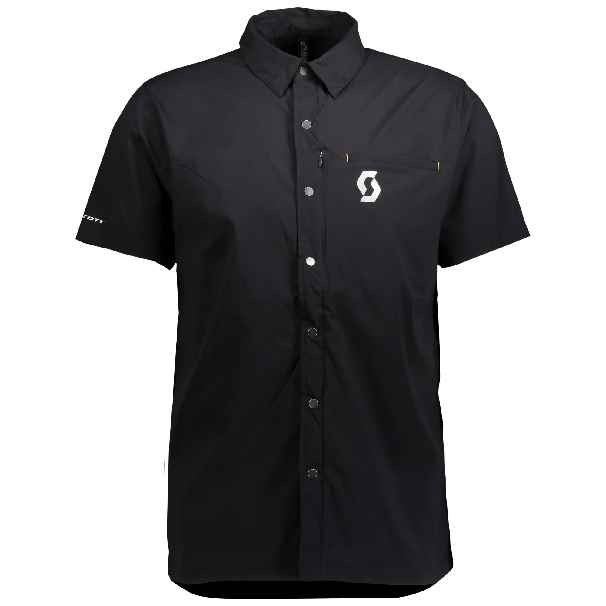 Scott Button FT S-Sl Shirt Schwarz- Male Kurzarm-Hemden- Grsse S - Farbe Black - Grey