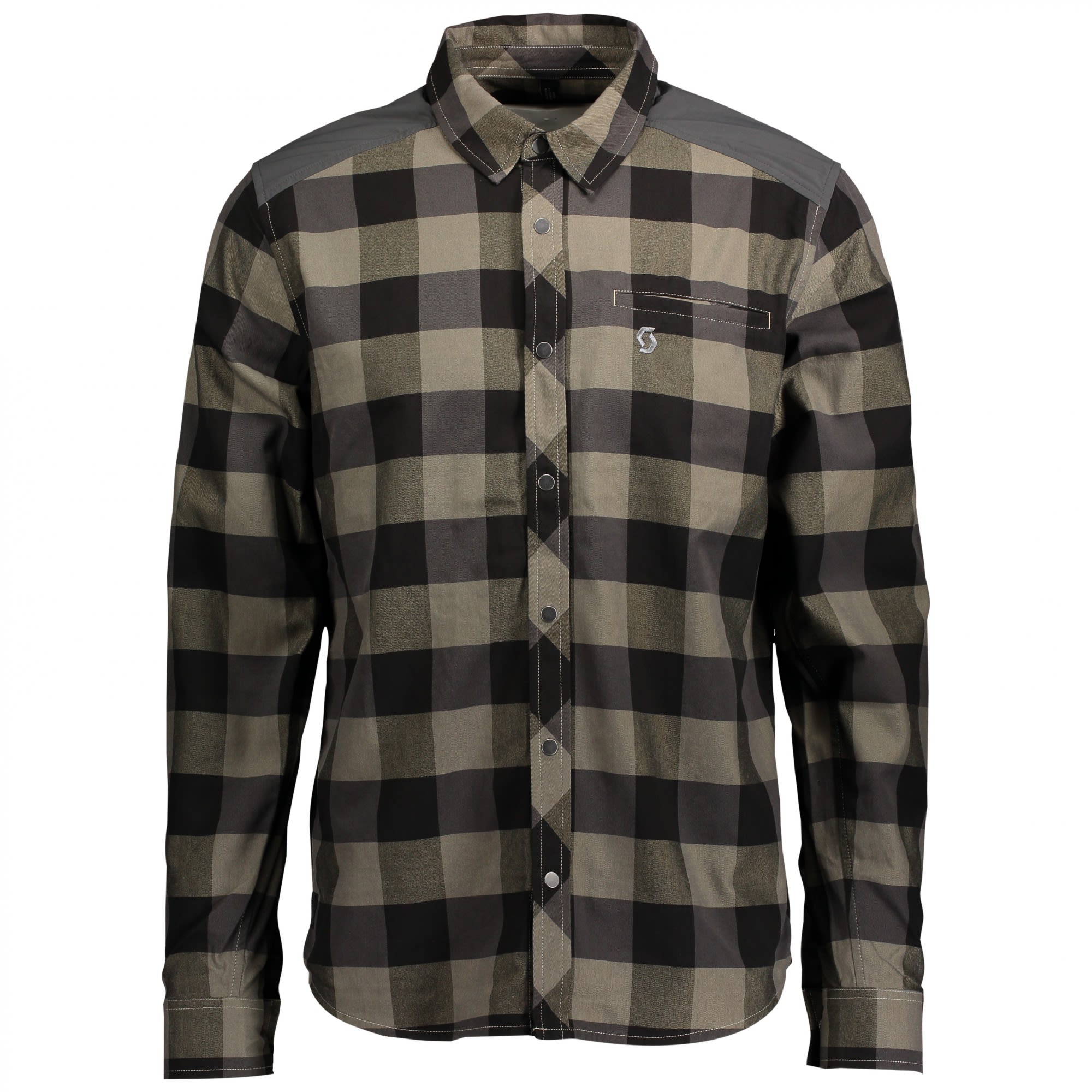 Scott Check FT L-Sl Shirt Kariert - Braun - Grau- Male Hemden- Grsse S - Farbe Dust Beige - Dark Grey
