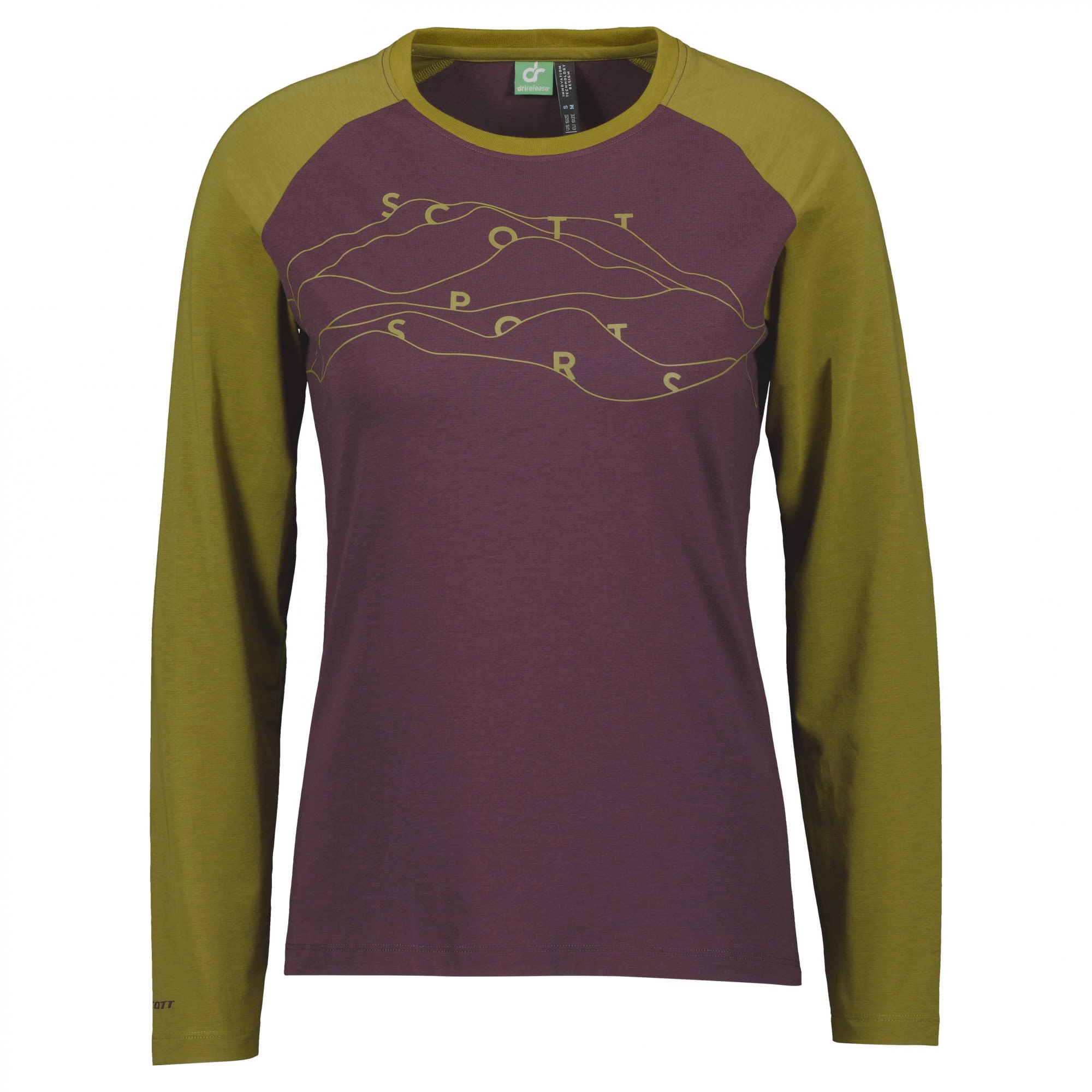 Scott Defined DRI L-Sl Shirt Colorblock - Lila- Female Langarm-Shirts- Grsse XS - Farbe Dark Purple - Mud Green