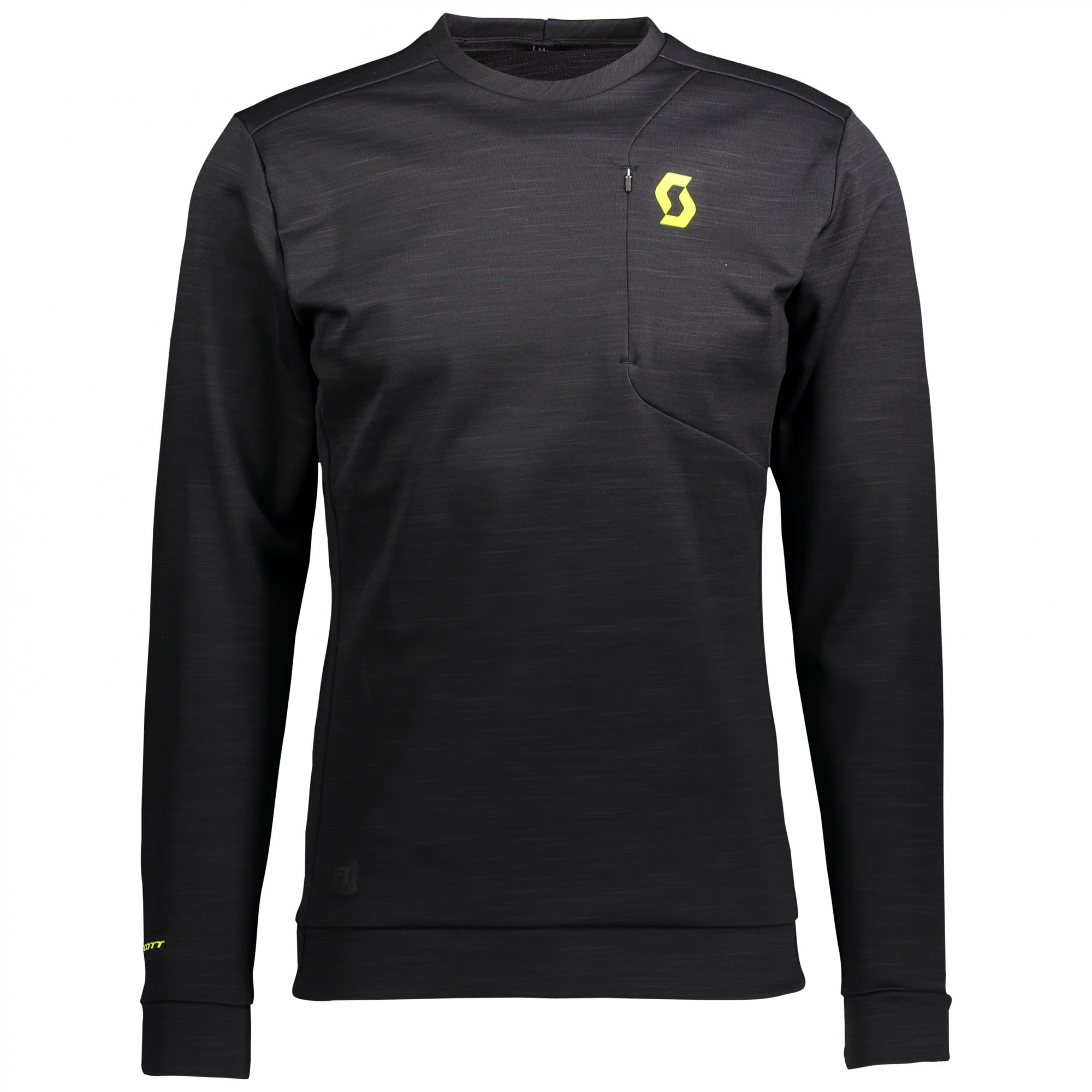 Scott Defined FT Crewneck Schwarz- Male Freizeitpullover- Grsse S - Farbe Black - Sulphur Yellow