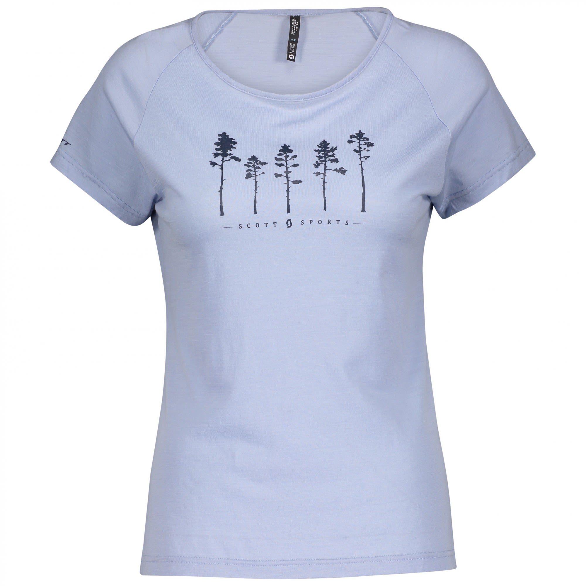 Scott Defined Merino Graphic S-Sl Shirt Blau- Female Merino Kurzarm-Shirts- Grsse XS - Farbe Glace Blue