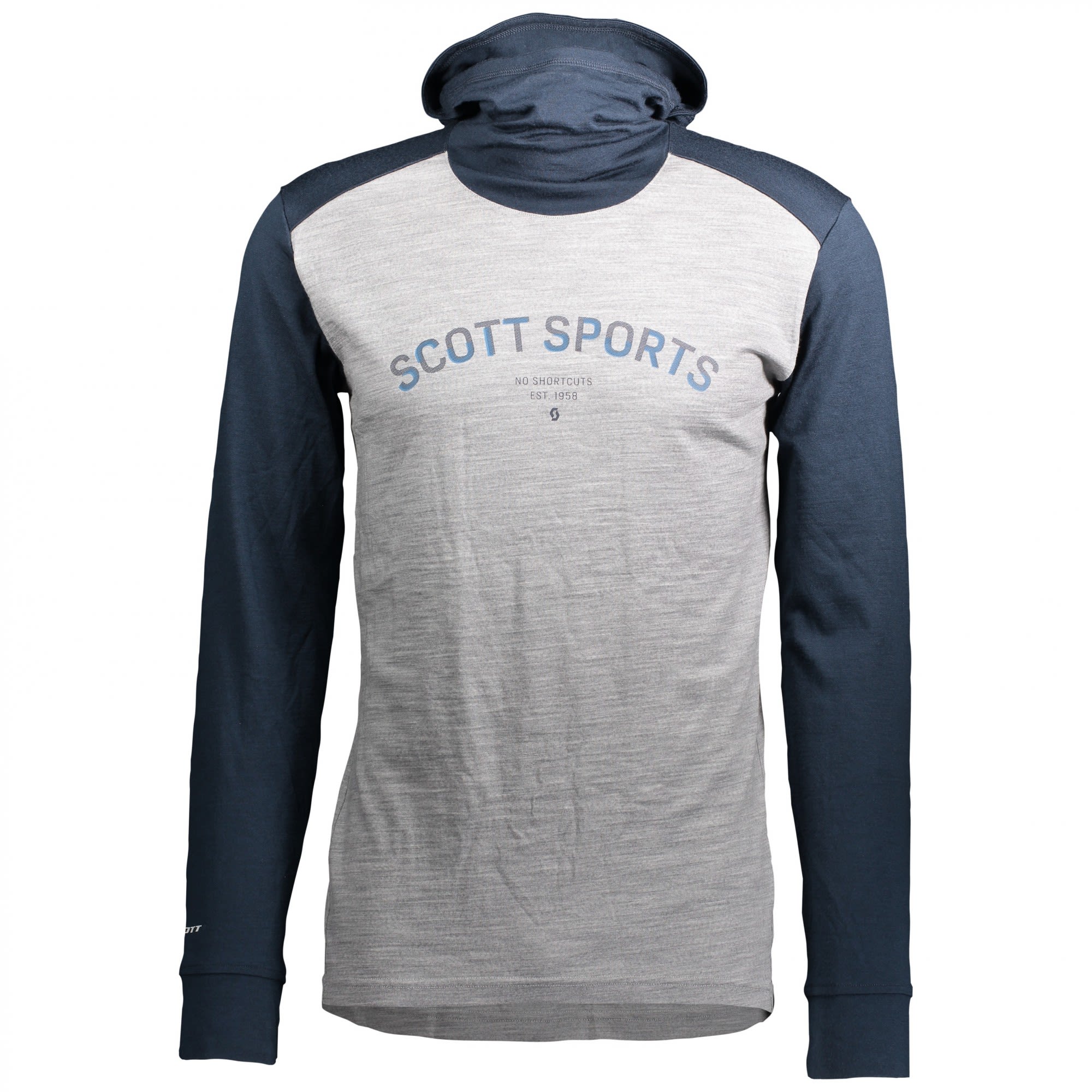 Scott Defined Merino L-Sl Hoody Colorblock - Grau- Male Merino Langarm-Shirts- Grsse S - Farbe Dark Blue - Light Grey Melange