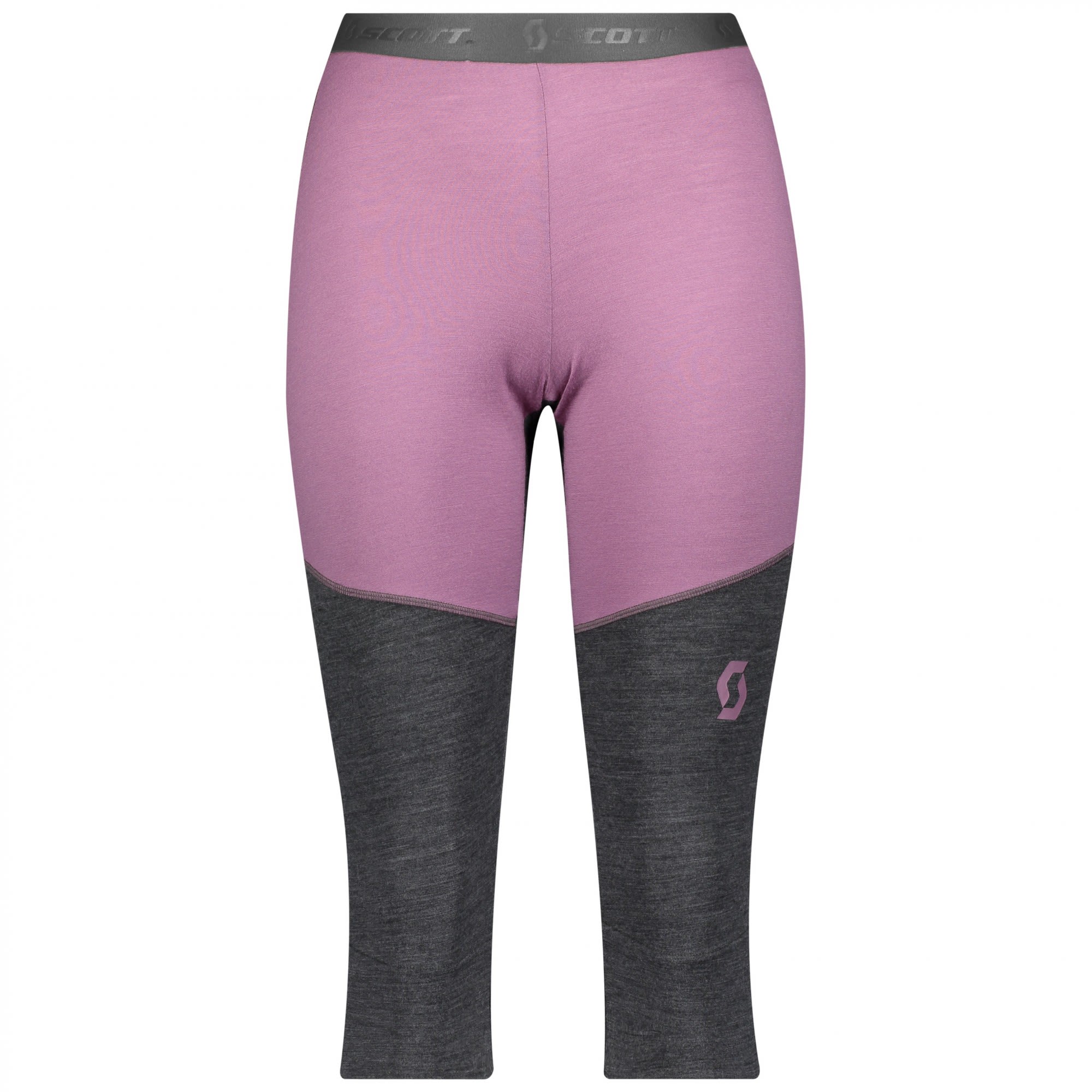 Scott Defined Merino Pants Colorblock - Grau - Pink- Female Merino Lange Unterhosen- Grsse XS - Farbe Cassis Pink - Dark Grey Melange