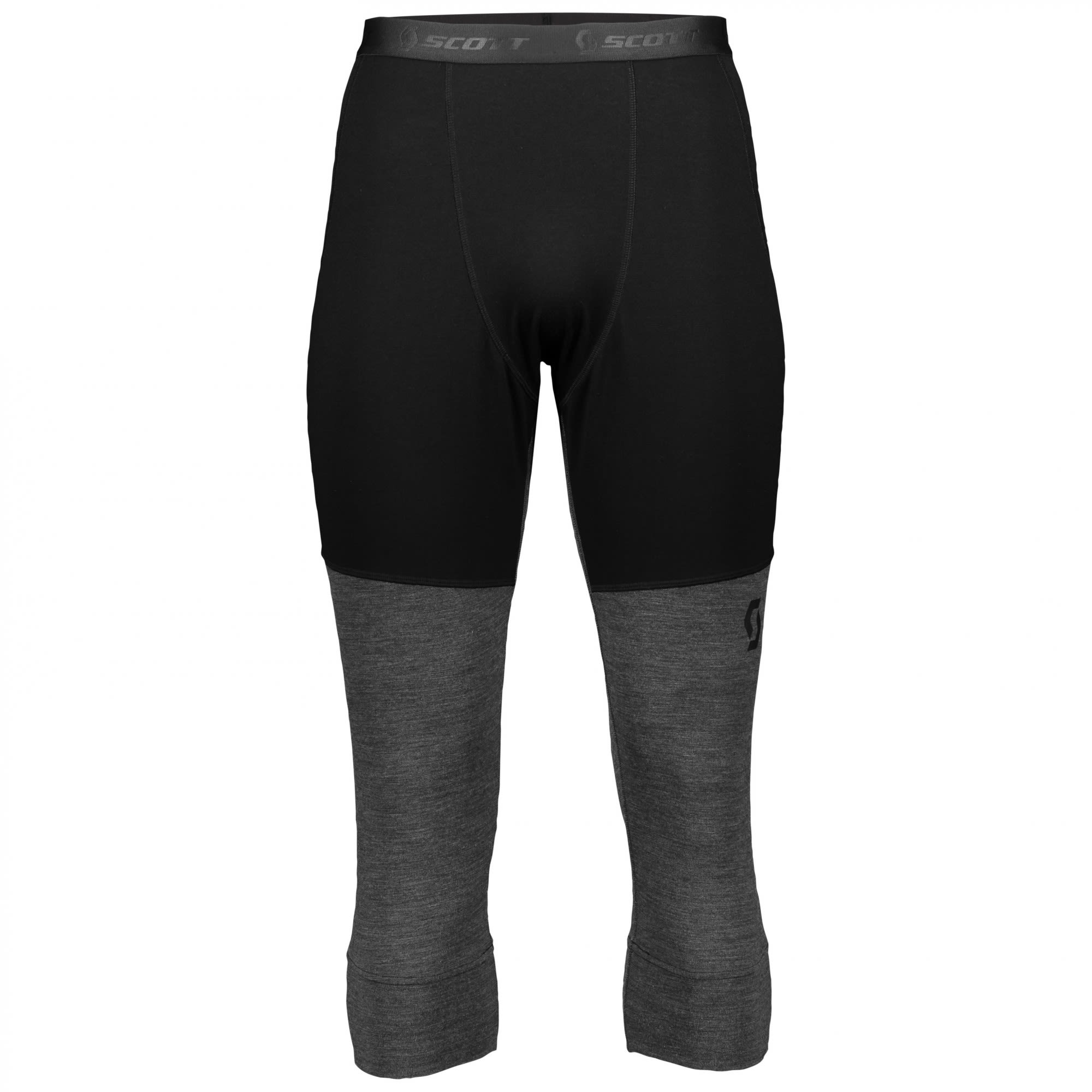 Scott Defined Merino Pants Schwarz- Male Merino Lange Unterhosen- Grsse XXL - Farbe Black - Dark Grey Melange