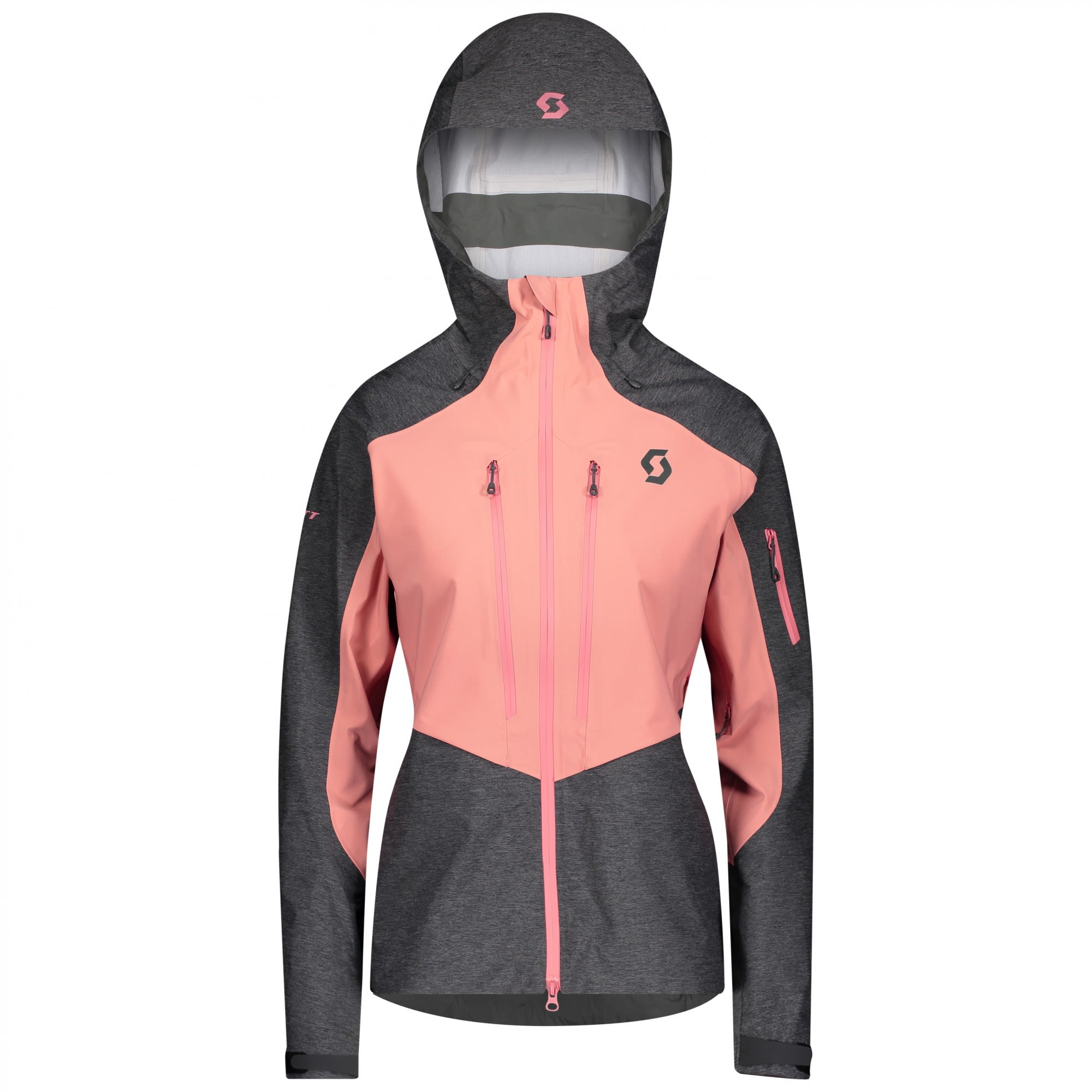 Scott Explorair DRX 3L Jacket Colorblock - Pink- Female Dermizax- Windbreaker- Grsse L - Farbe Dark Grey Melange - Lantana Rose