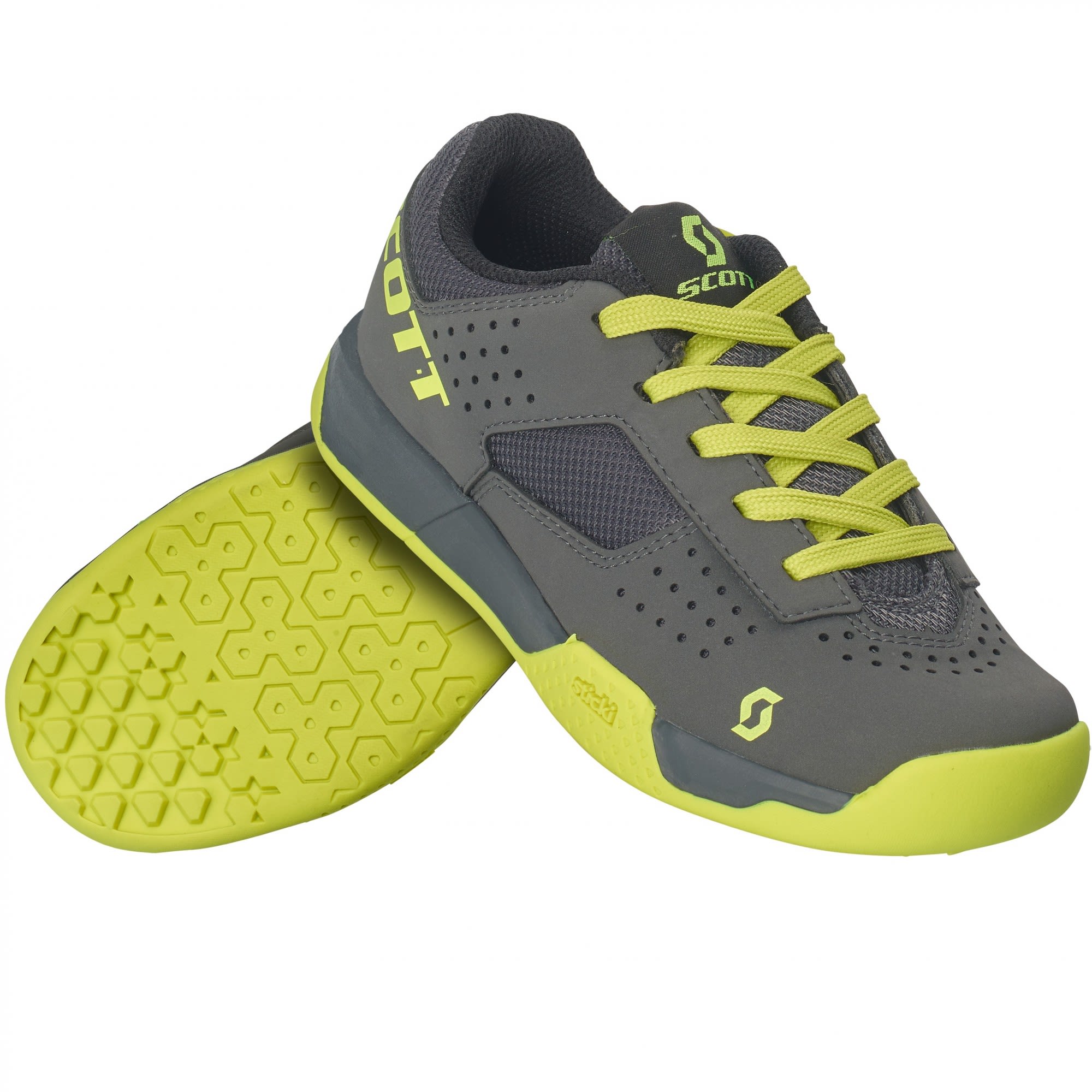 Scott Kids MTB AR Lace Shoe Grau- Freeride- Grsse EU 31 - Farbe Black - Sulphur Yellow