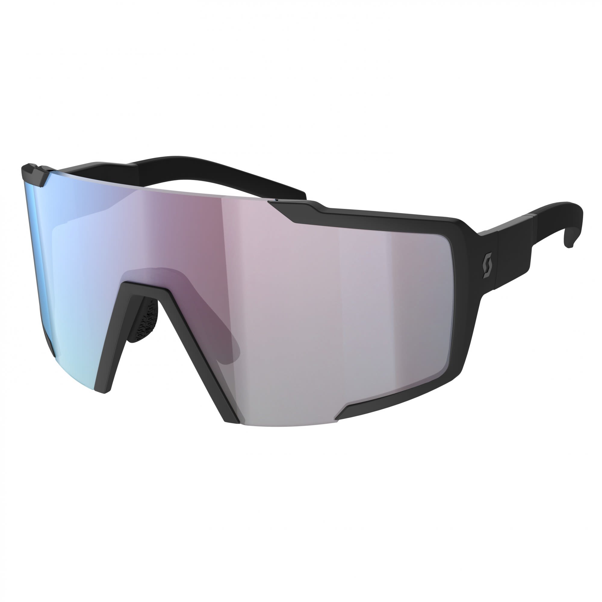 Scott Shield Compact Sunglasses Schwarz- Fahrradbrillen- Grsse One Size - Farbe Black Matt - Blue Chrome Enhancer