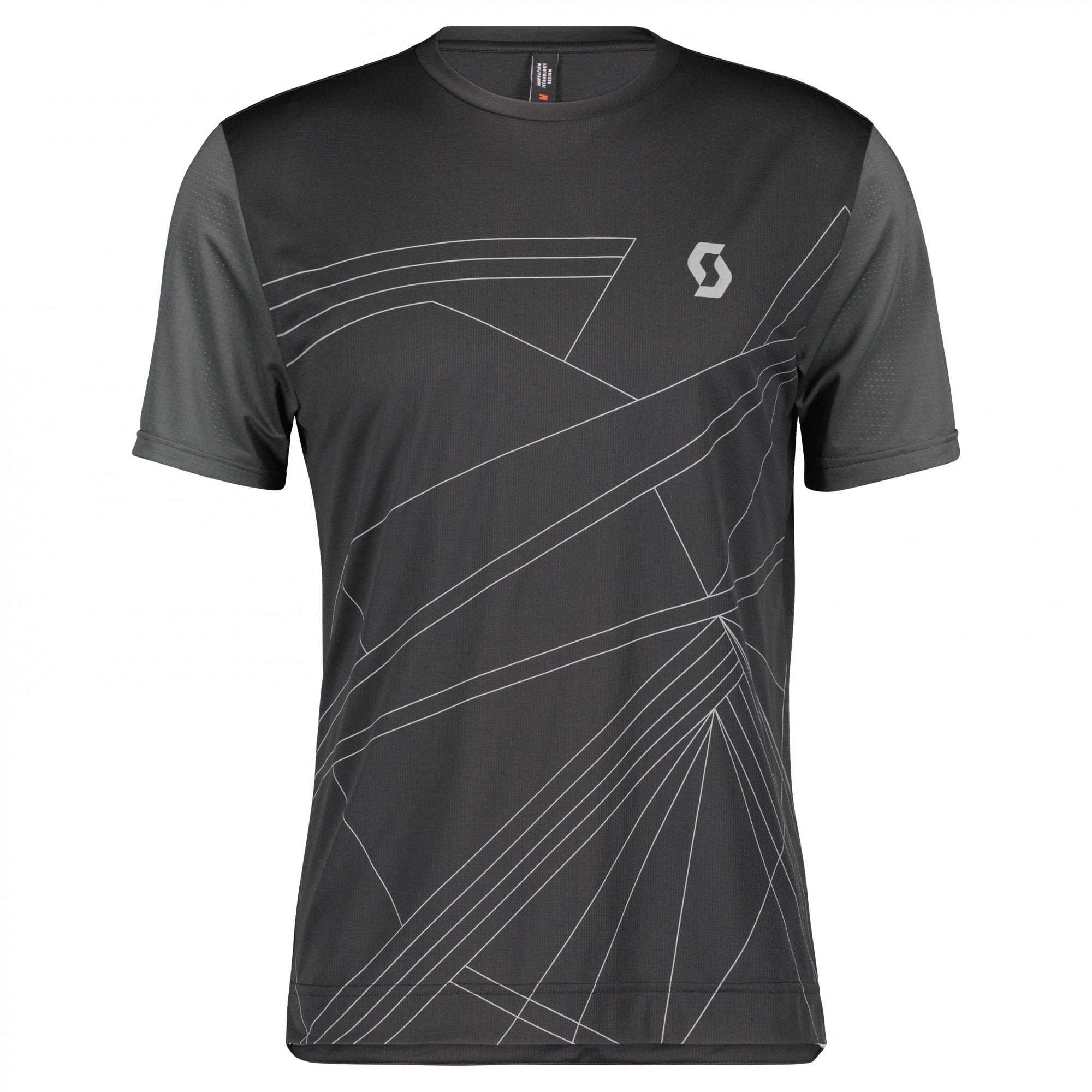 Scott Trail Flow S-Sl Shirt Colorblock - Schwarz- Male Kurzarm-Shirts- Grsse S - Farbe Black - Dark Grey