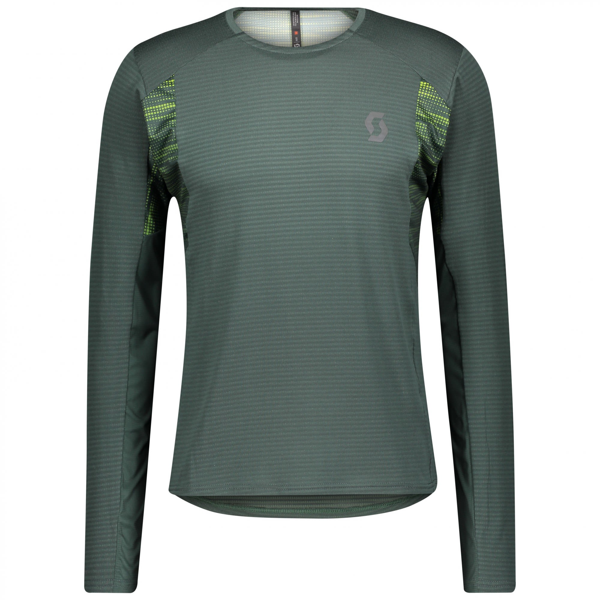Scott Trail RUN L-Sl Shirt Grn- Male Langarm-Shirts- Grsse S - Farbe Smoked Green - Sulphur Yellow