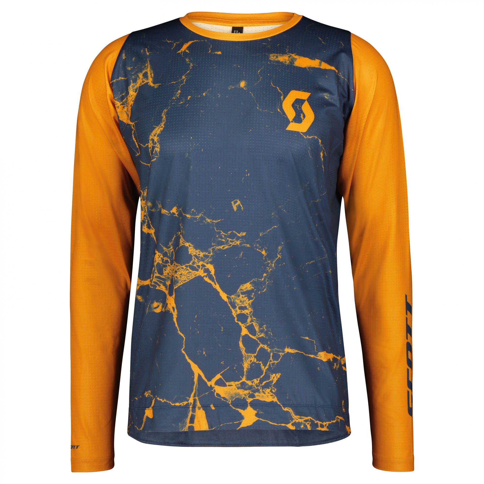Scott Trail Vertic L-Sl Shirt Colorblock - Blau- Male Langarm-Shirts- Grsse S - Farbe Copper Orange - Midnight Blue