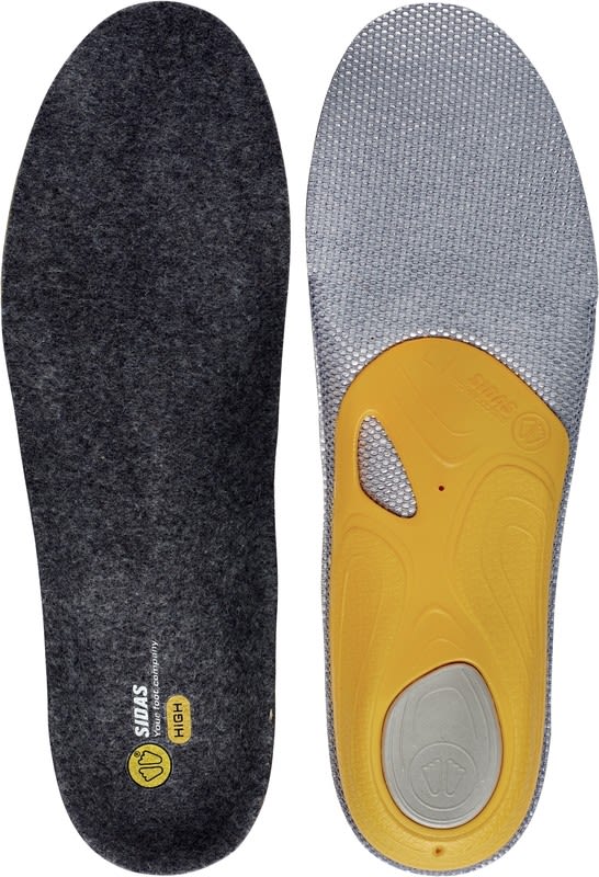 Sidas 3feet Merino High Einlegesohlen Gelb - Grau- Merino Schuh-Zubehr- Grsse EU 35-36 - Farbe Anthracite - Yellow
