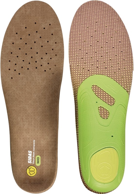 Sidas 3feet Outdoor Mid Einlegesohlen Braun - Grn- Schuh-Zubehr- Grsse EU 35-36 - Farbe Brown - Green