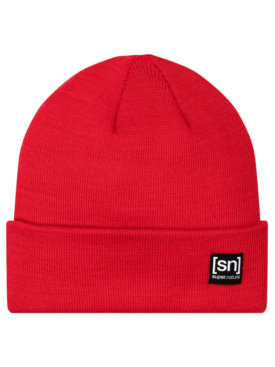 Super-Natural Alpine Beanie Rot- Merino Kopfbedeckungen- Grsse One Size - Farbe High Risk Red