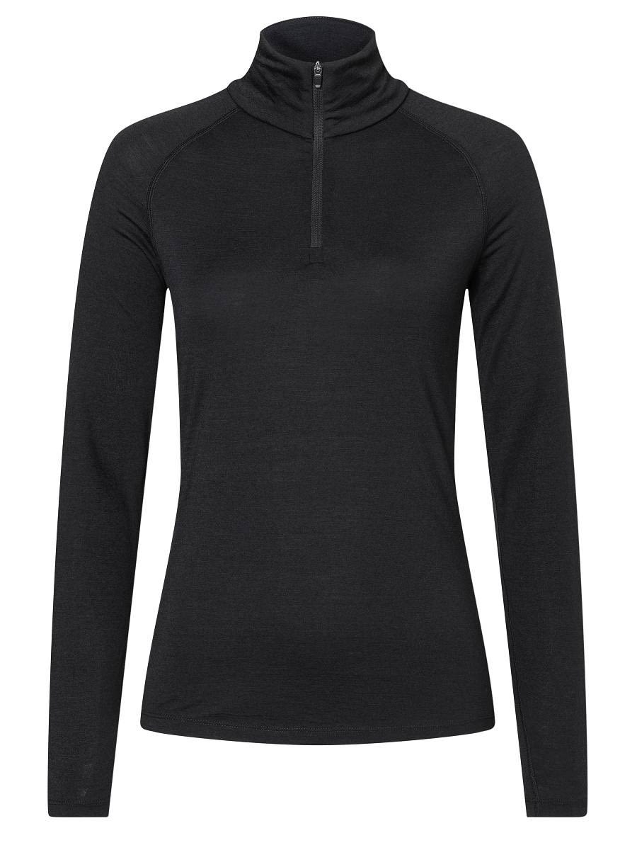Super-Natural Base 1-4 Zip 175 Schwarz- Female Merino Oberteile- Grsse S - Farbe Jet Black