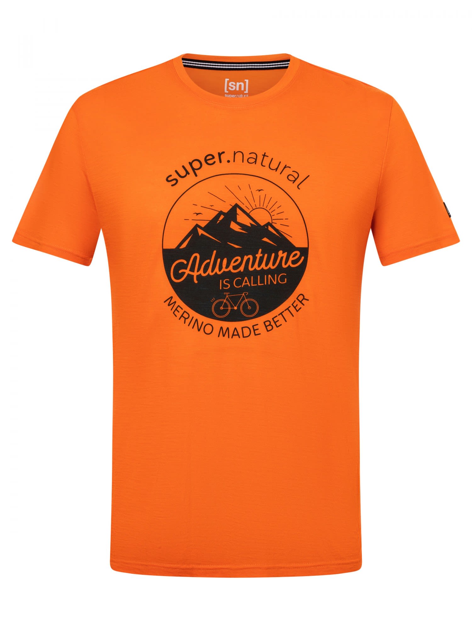 Super-Natural Discover Tee Orange- Male Merino T-Shirts- Grsse S - Farbe Golden Poppy - Urban Chic