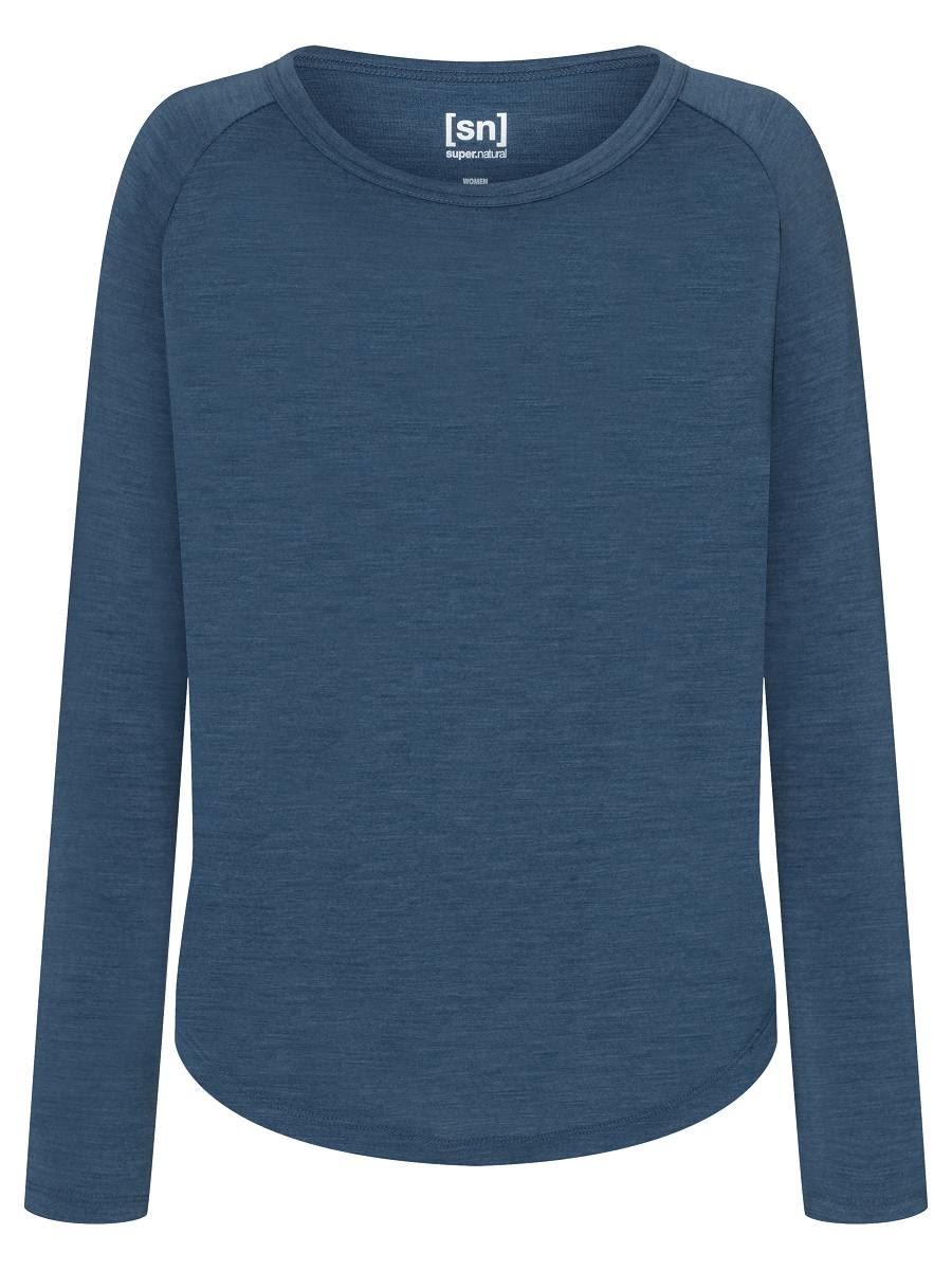 Super-Natural Essential Crew Blau- Female Merino Sweaters und Hoodies- Grsse L - Farbe Dark Denim Melange