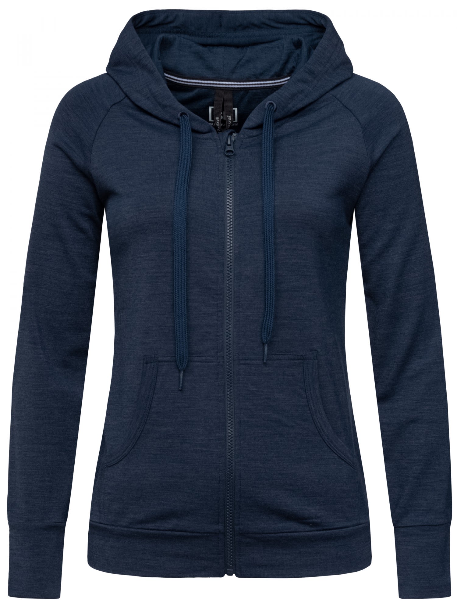 Super-Natural Essential Zip Hoodie Blau- Female Merino Ponchos und Capes- Grsse XS - Farbe Blue Iris Melange